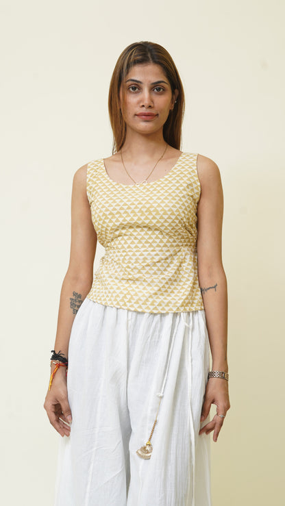 LIME YELLOW BAGH PRINT BRALETTES