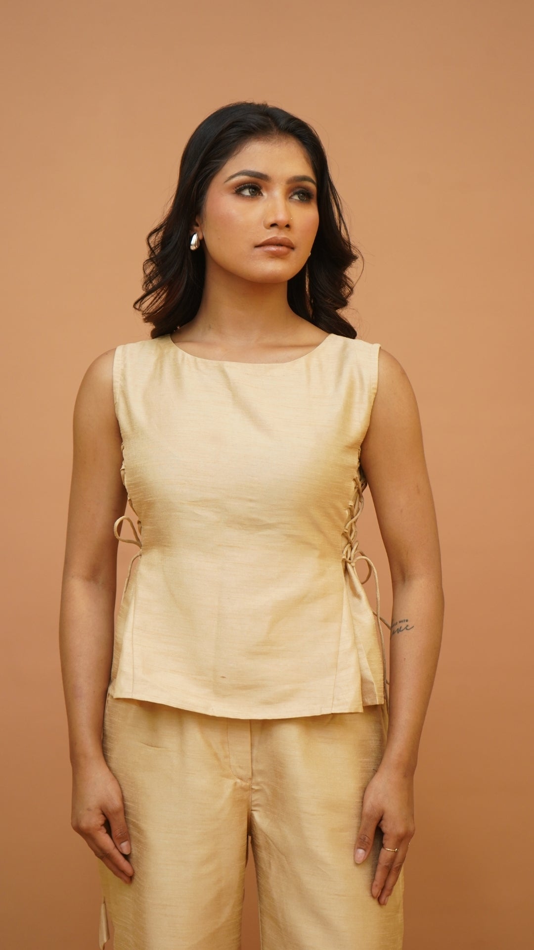 BRIGHT GOLD SILK TOP