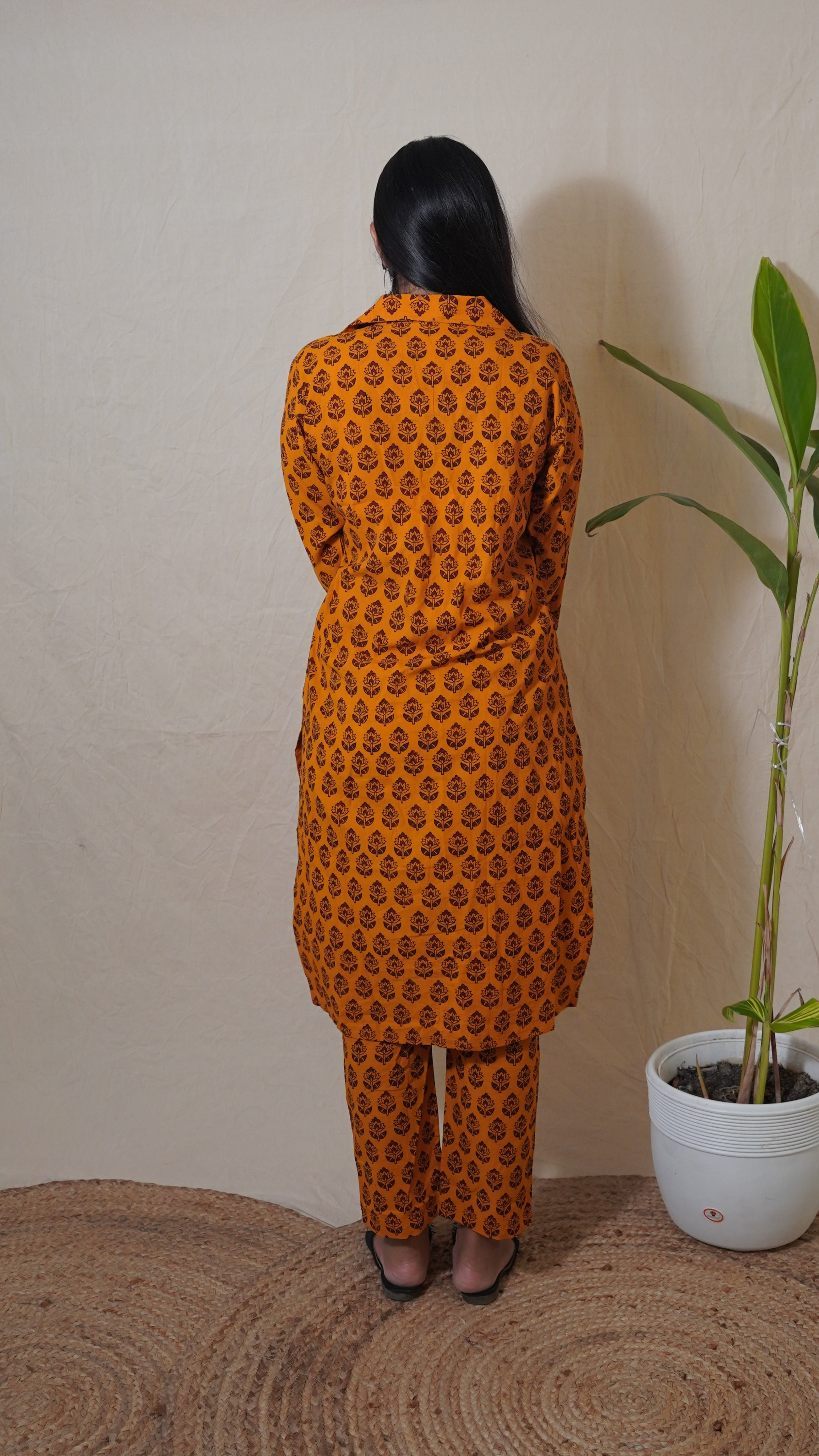 BROWN RED  BAGH PRINT CO-ODR SET