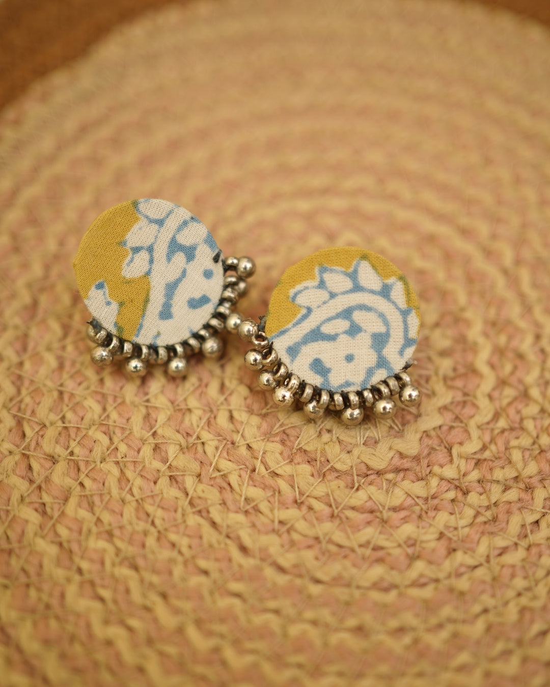 YELLOW BAGH PRINT EARRING