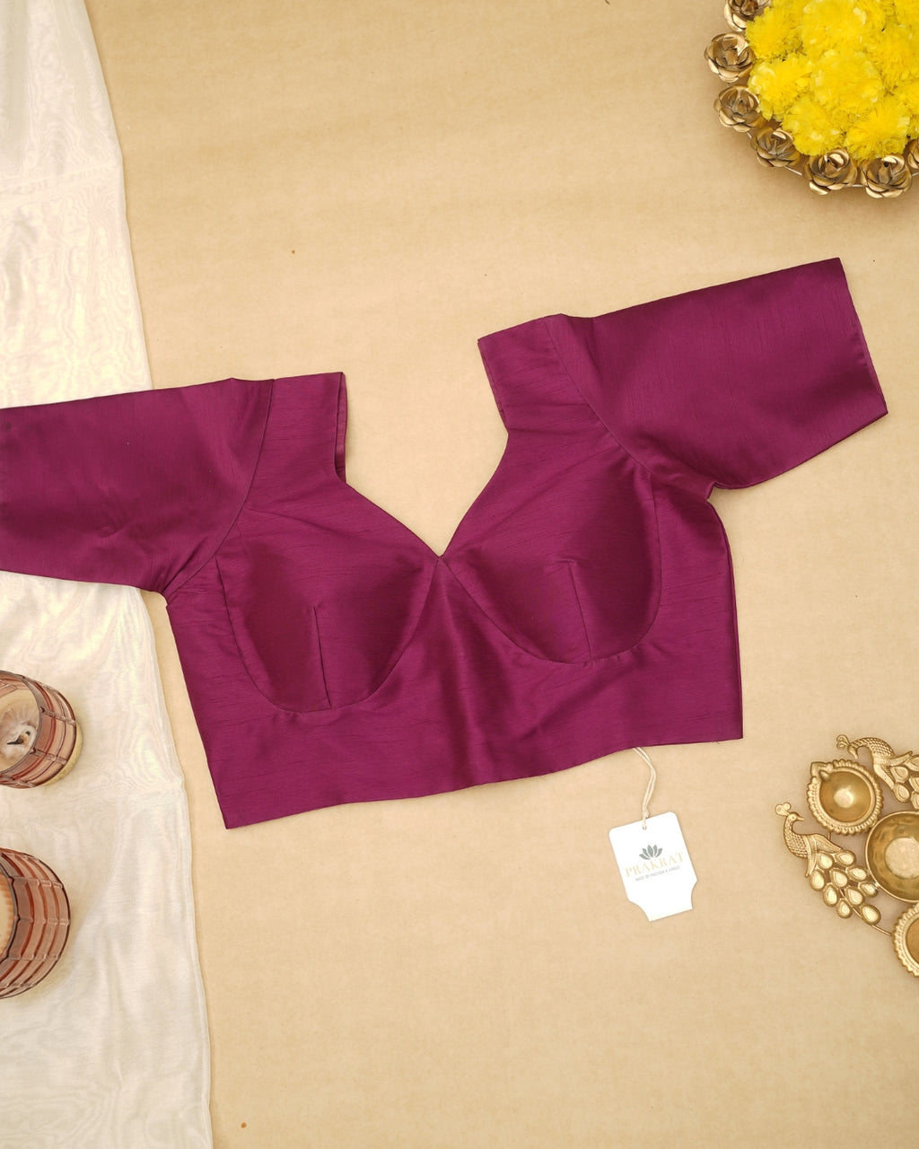 PURPLE V-NECK BLOUSE