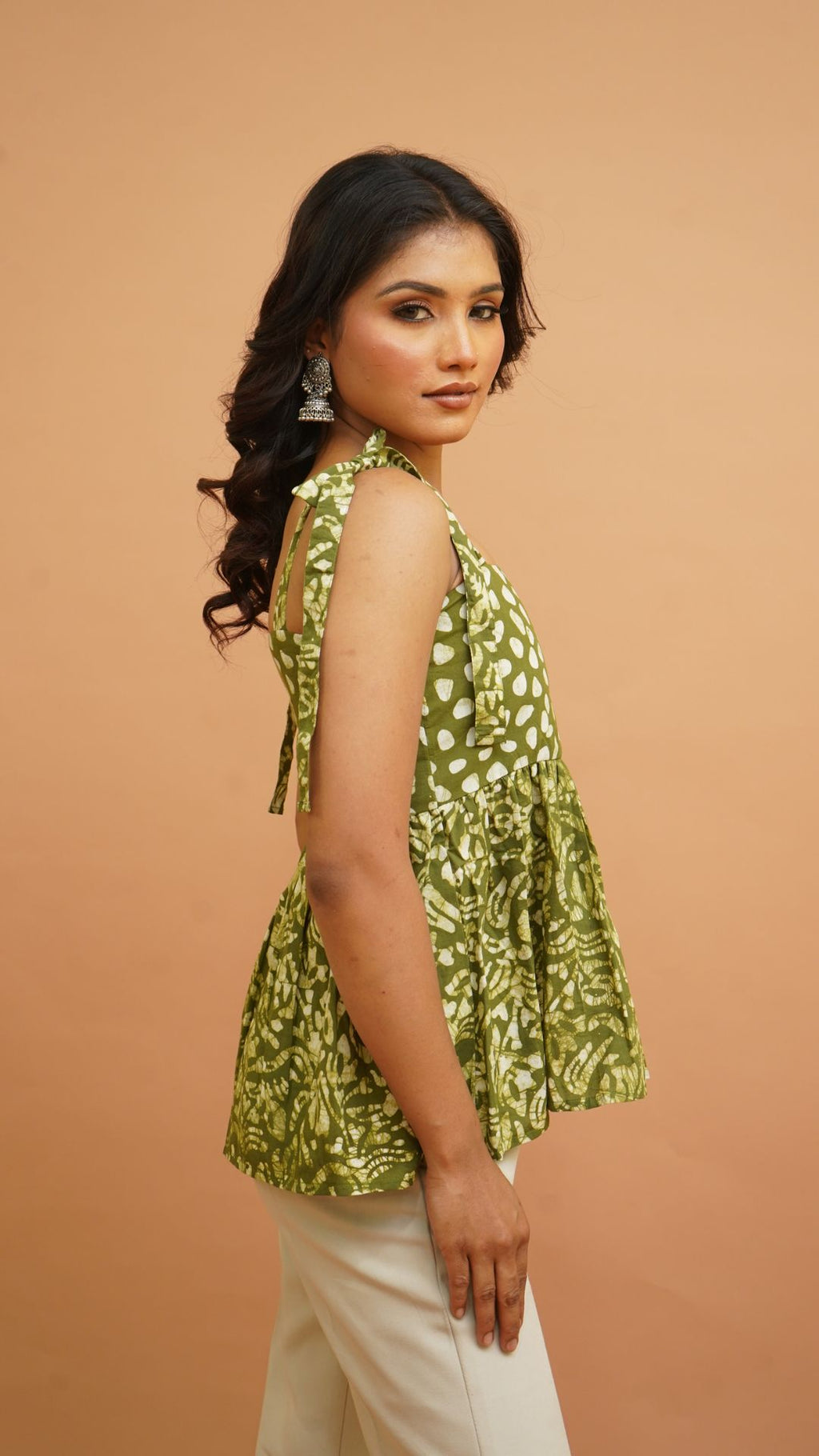 GREEN WHITE BATIK PRINT BRALETTES