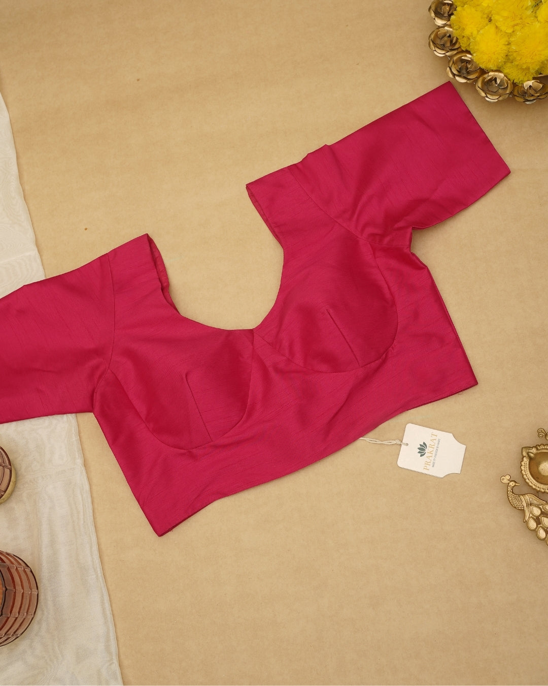 PINK ROUND NECK BLOUSE