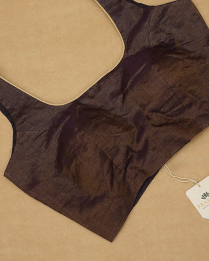 WINE PURPLE  MAHESHWARI TISSUE SILK BLOUSE