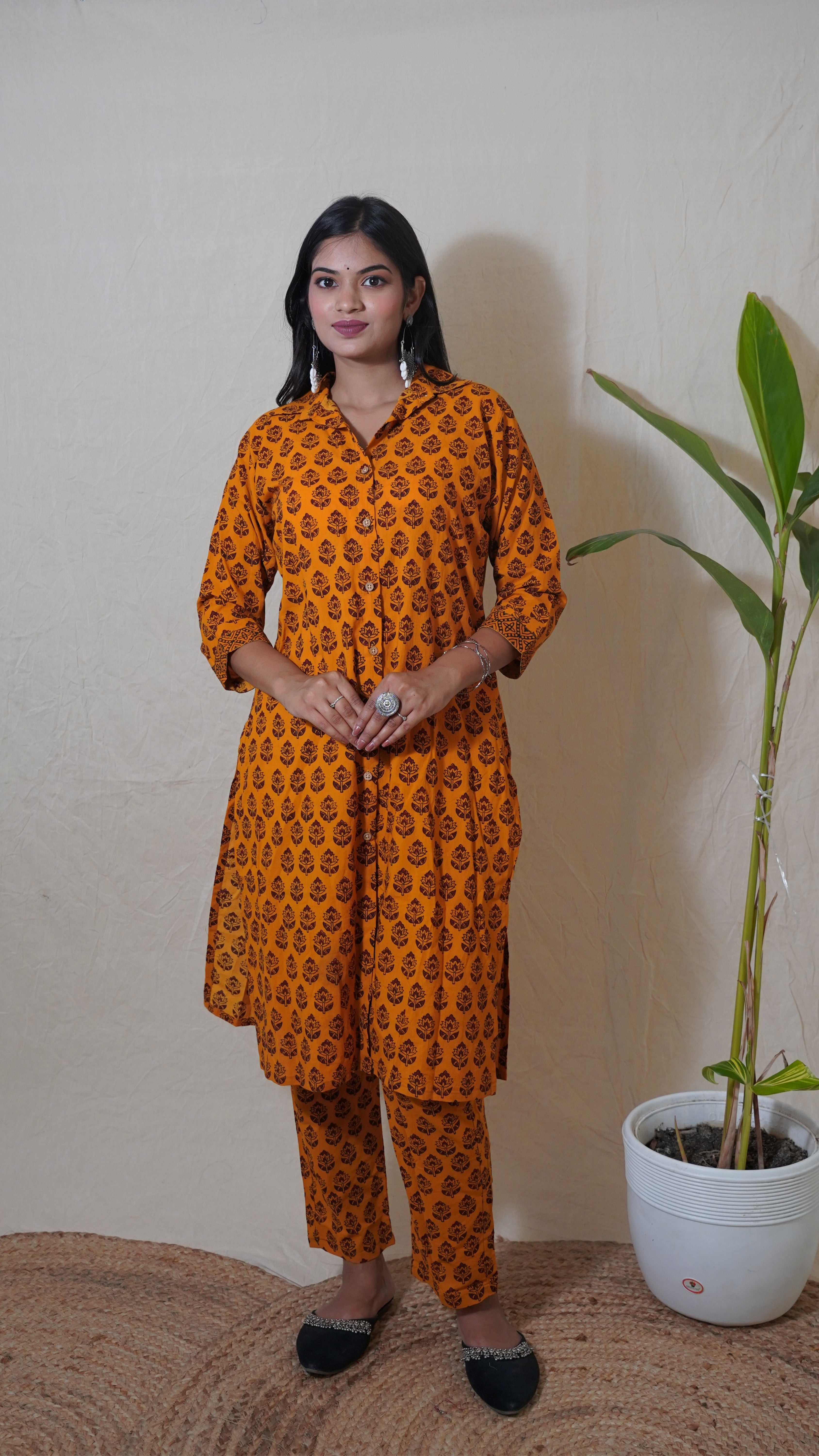 BROWN RED  BAGH PRINT CO-ODR SET