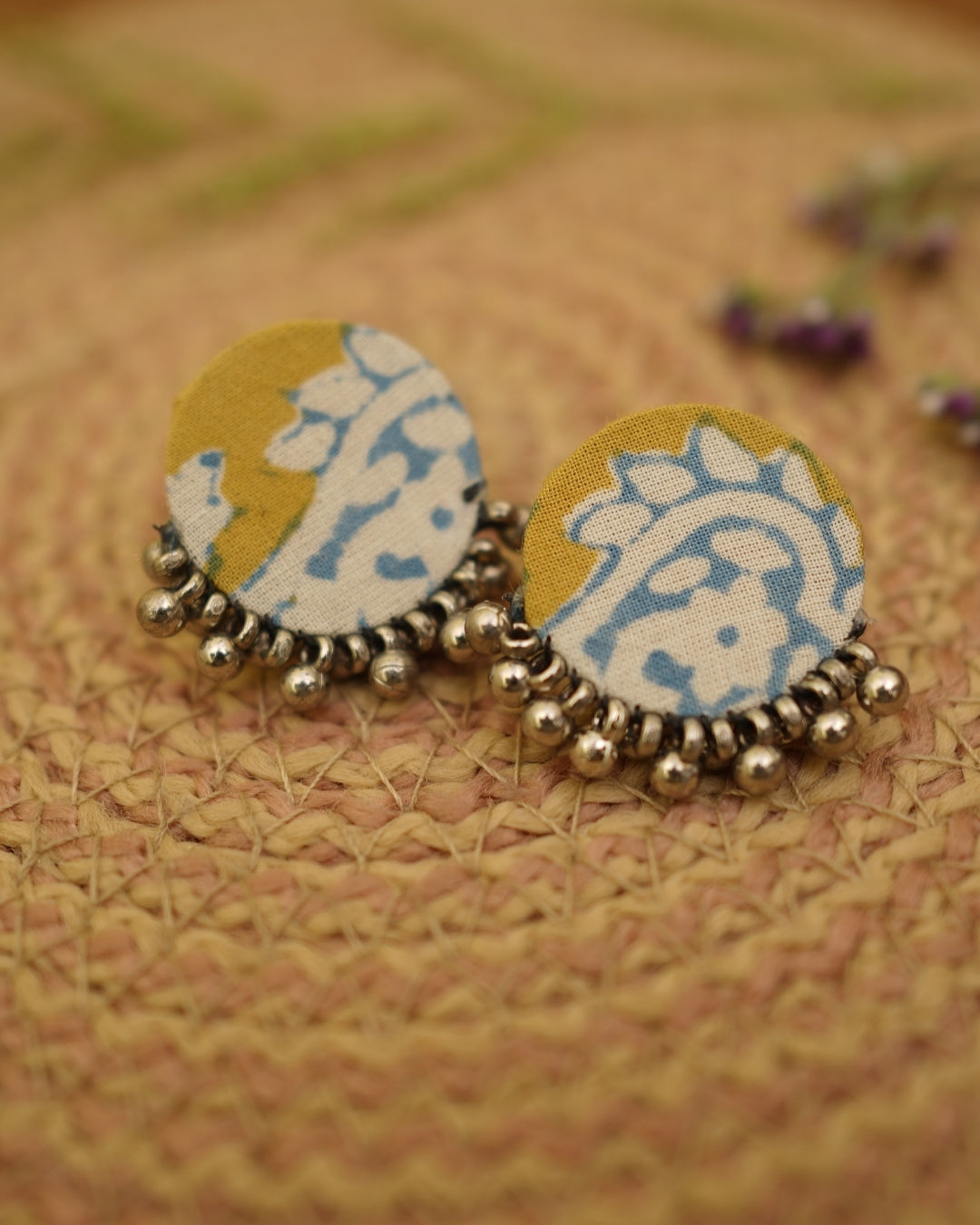 YELLOW BAGH PRINT EARRING