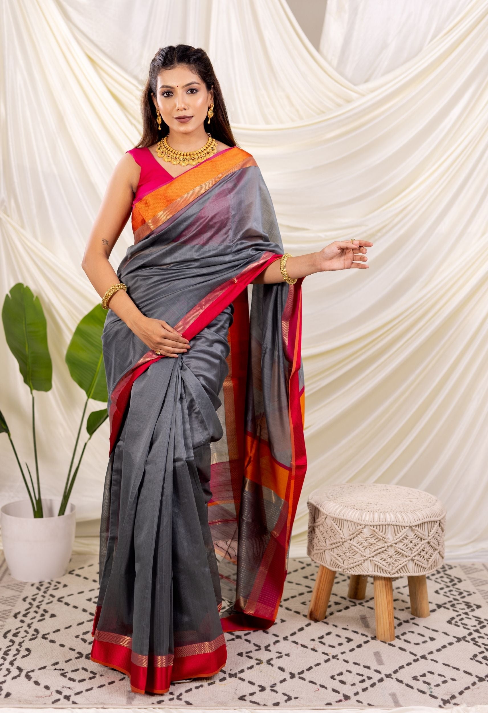 GREY GANGA JAMUNA MAHESHWARI SARRE