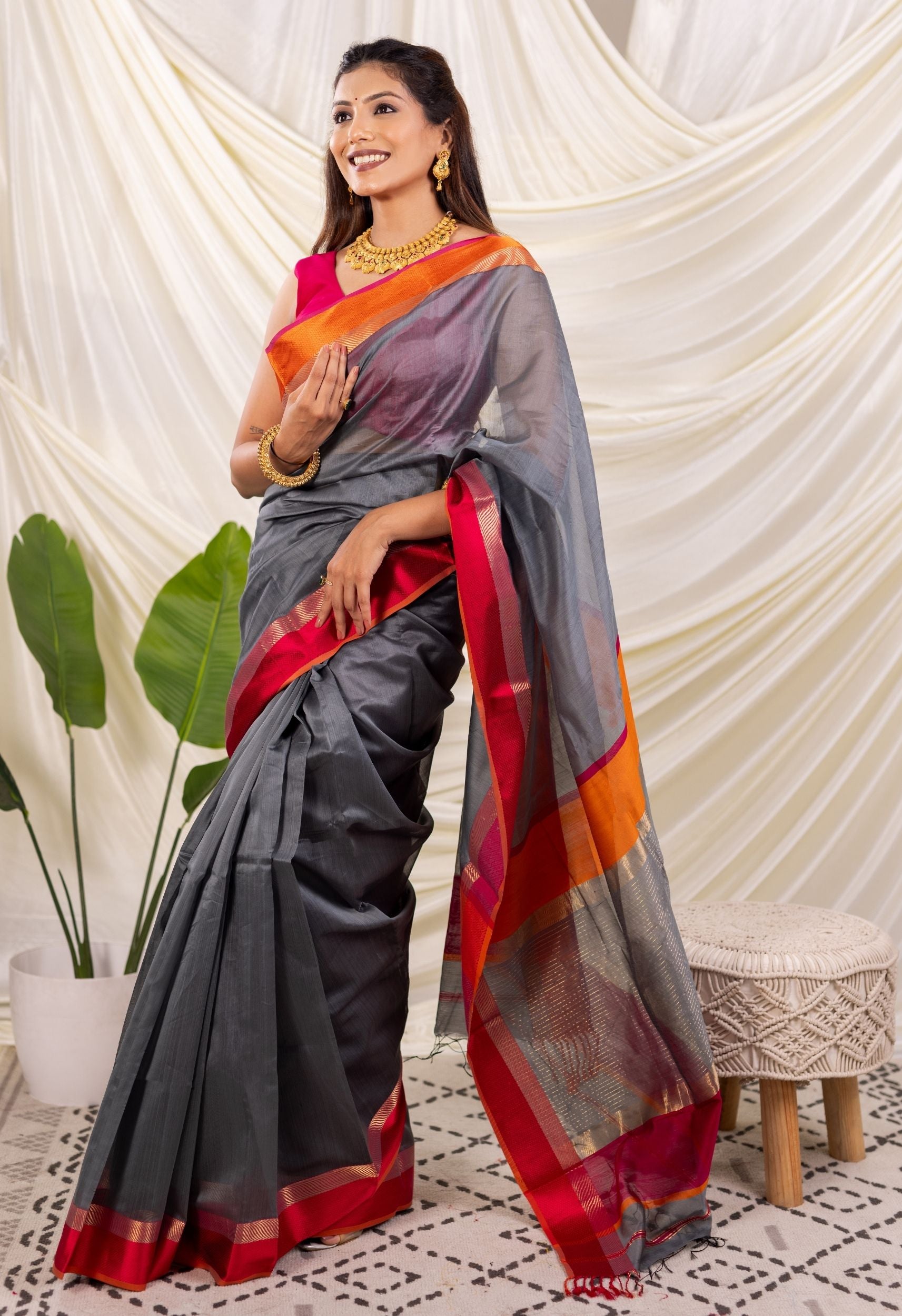 GREY GANGA JAMUNA MAHESHWARI SARRE