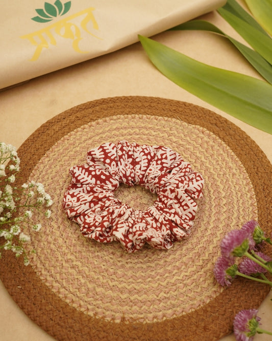 RED BAGH PRINT SCRUNCHIES
