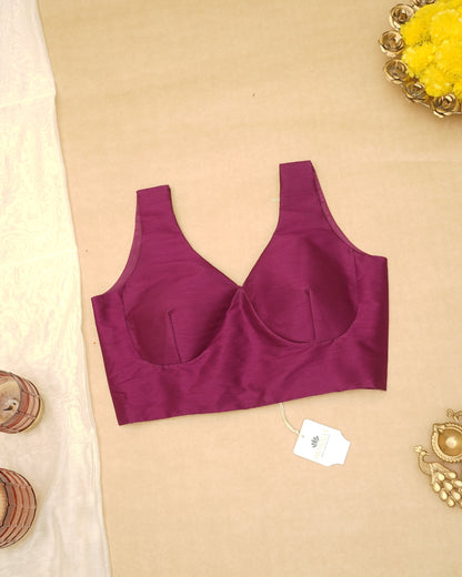 PURPLE V-NECK BLOUSE