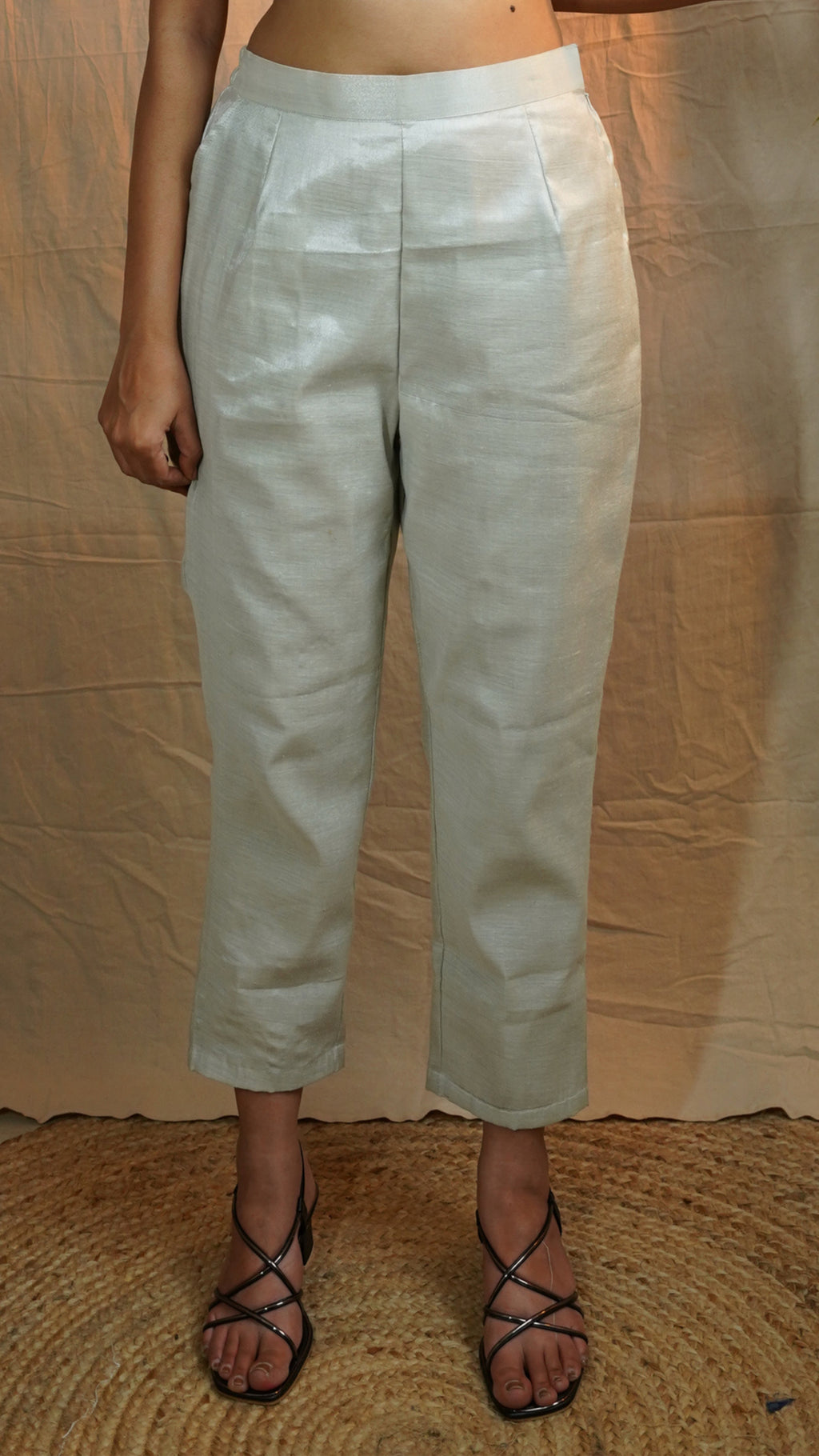 SILVER ZARI PANT