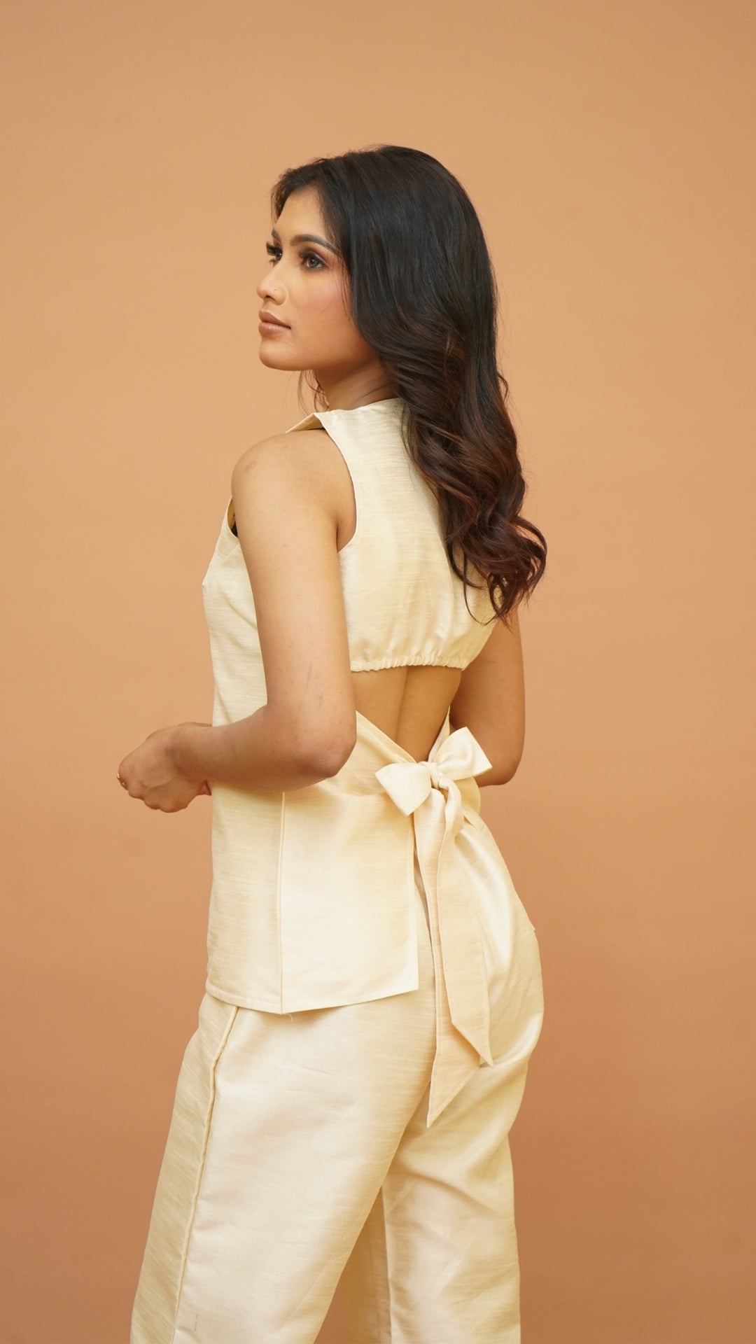 CREAME WHITE SILK CO-ORD SET