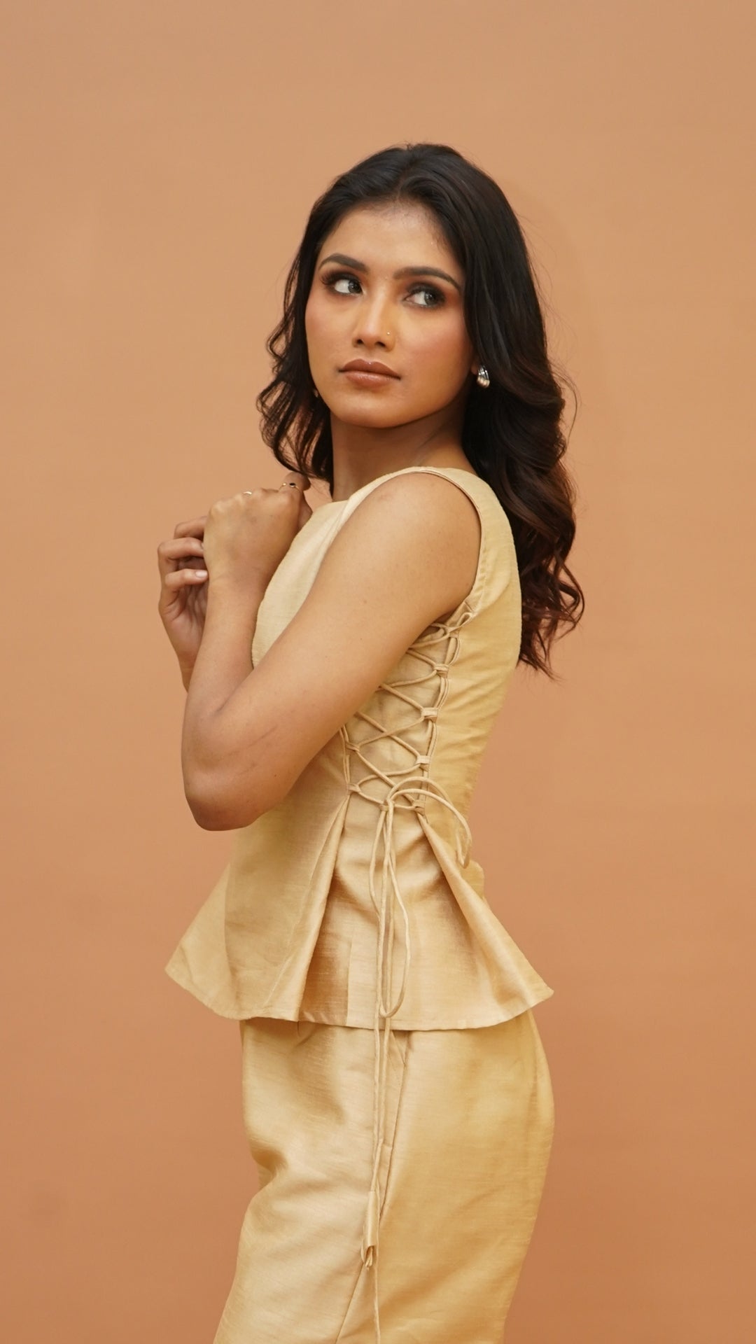 BRIGHT GOLD SILK CO-ORD SET