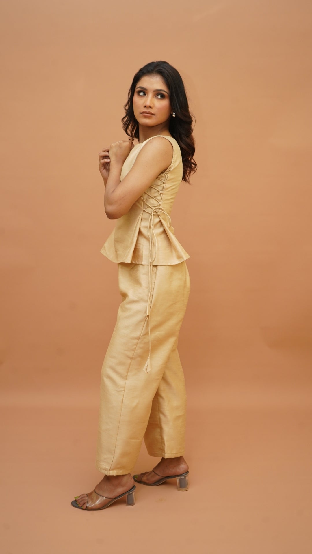 BRIGHT GOLD SILK CO-ORD SET