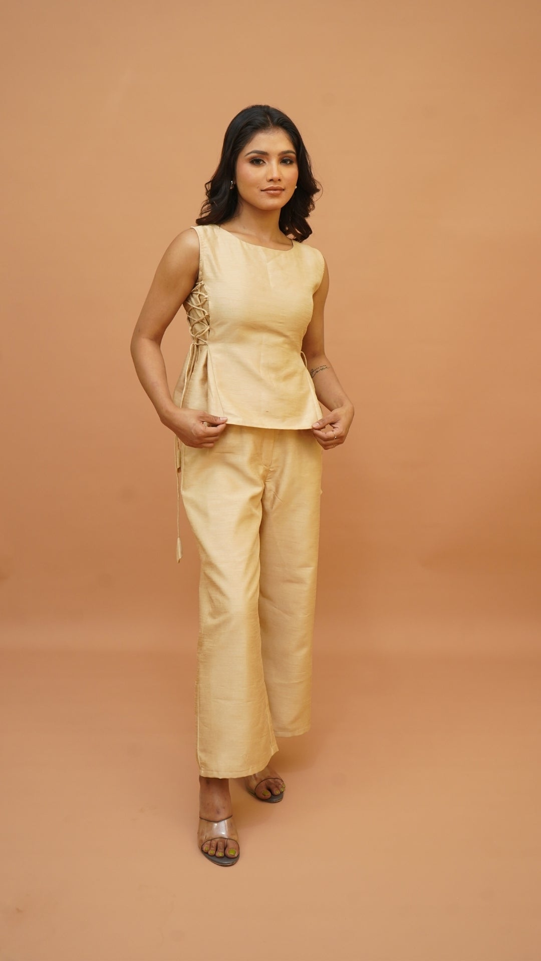 BRIGHT GOLD SILK CO-ORD SET