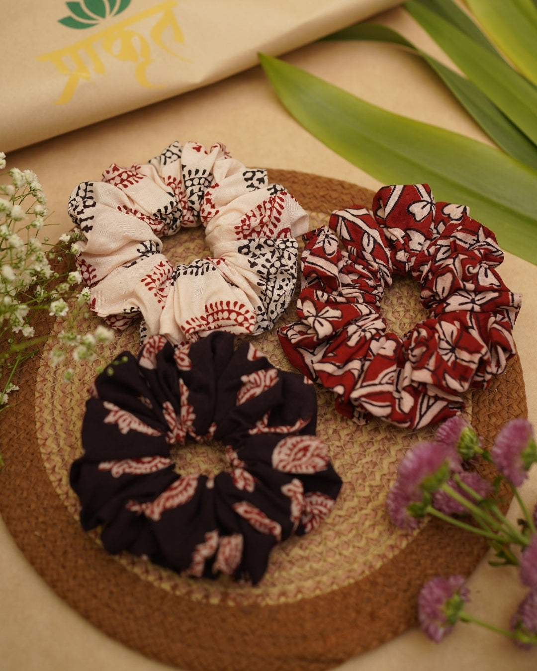 BAGH TRIO SCRUNCHIES – SET 05