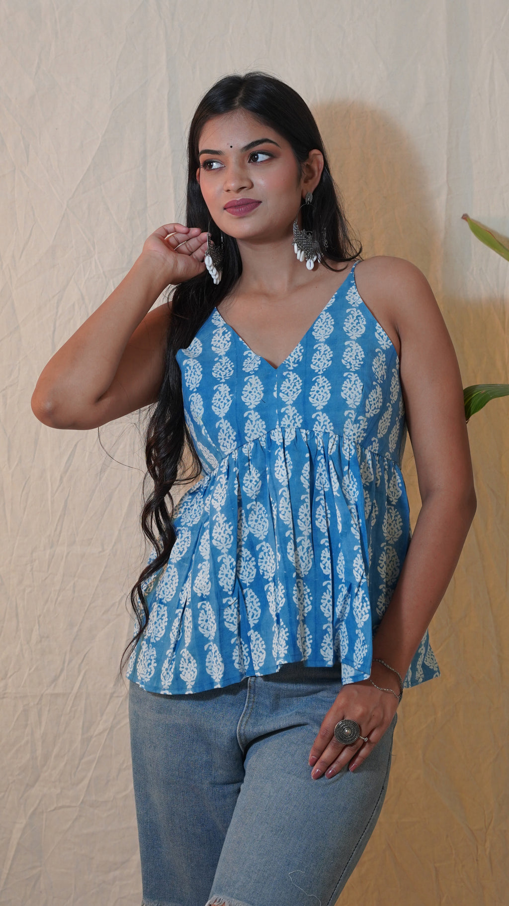 BLUE  INDIGO PAISLEY BAGH PRINT BRALETTE