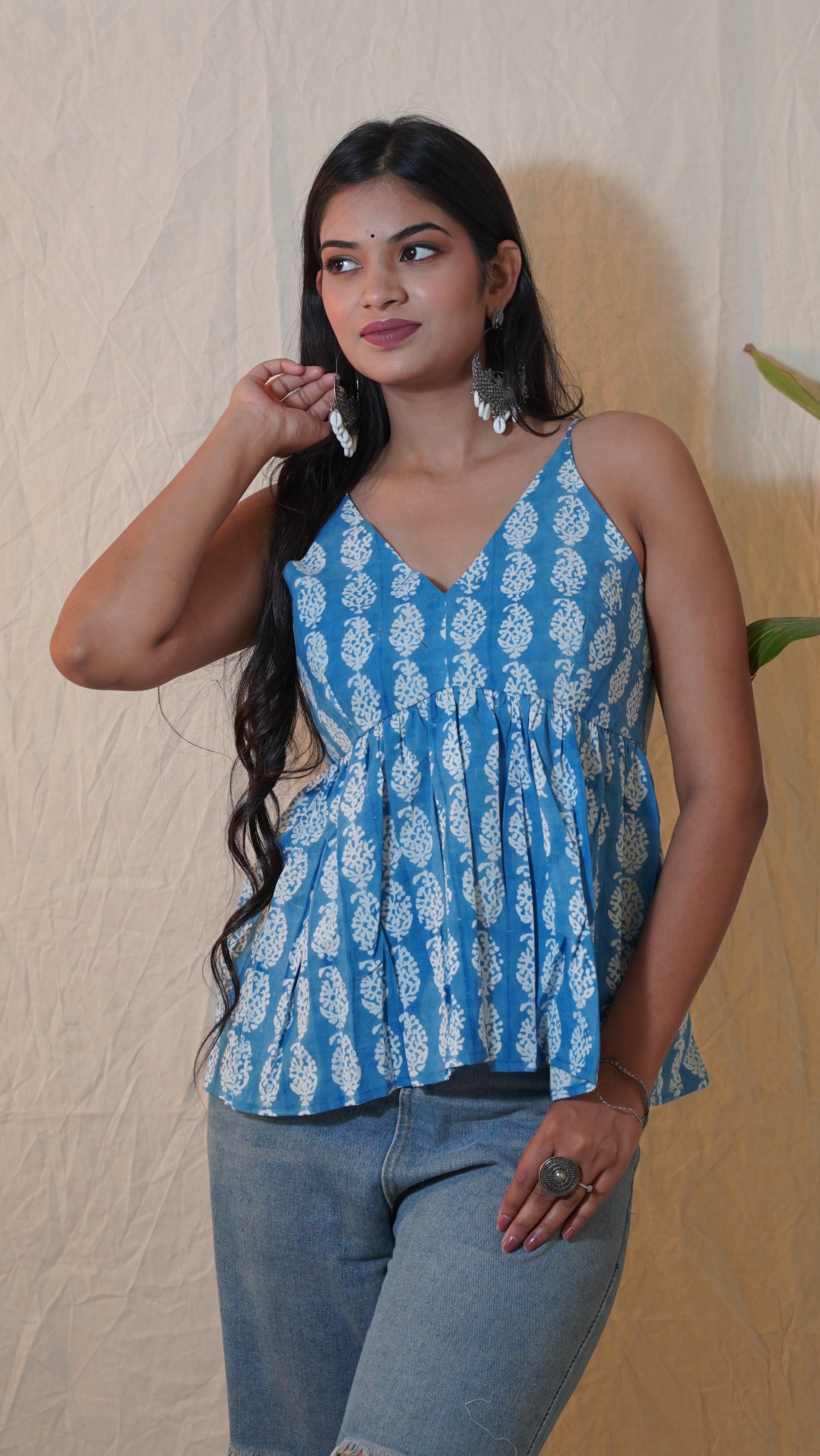 BLUE  INDIGO PAISLEY BAGH PRINT BRALETTE