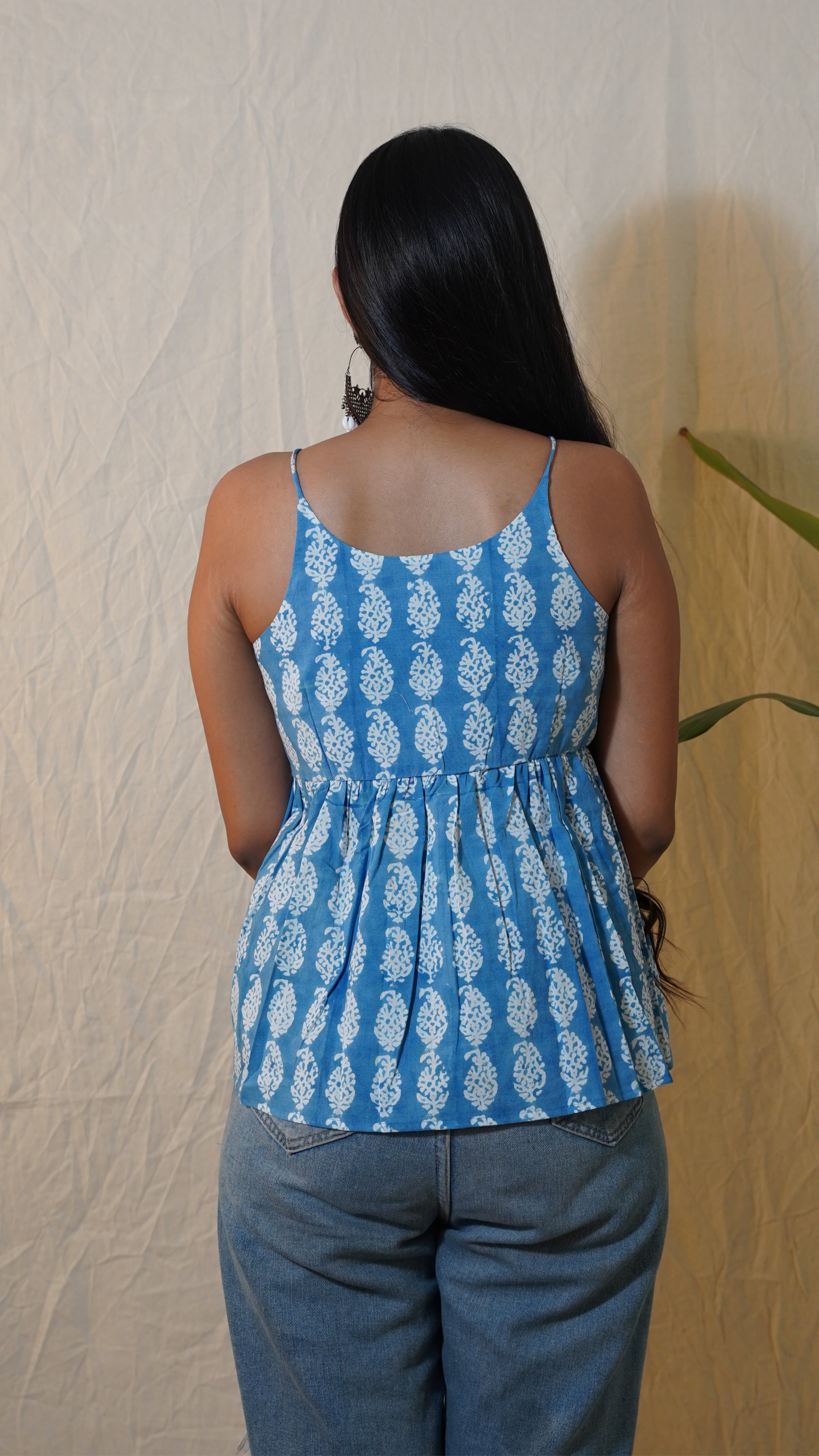 BLUE  INDIGO PAISLEY BAGH PRINT BRALETTE