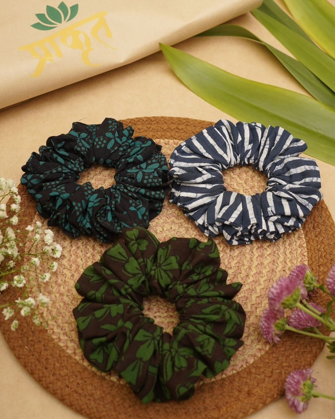 BAGH TRIO SCRUNCHIES – SET 07