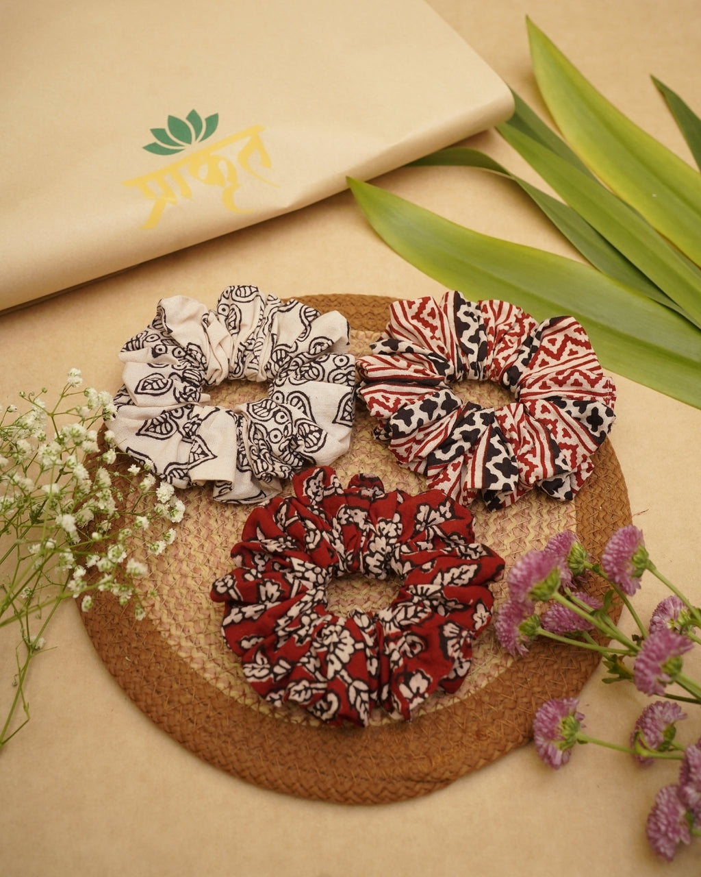 BAGH TRIO SCRUNCHIES – SET 06