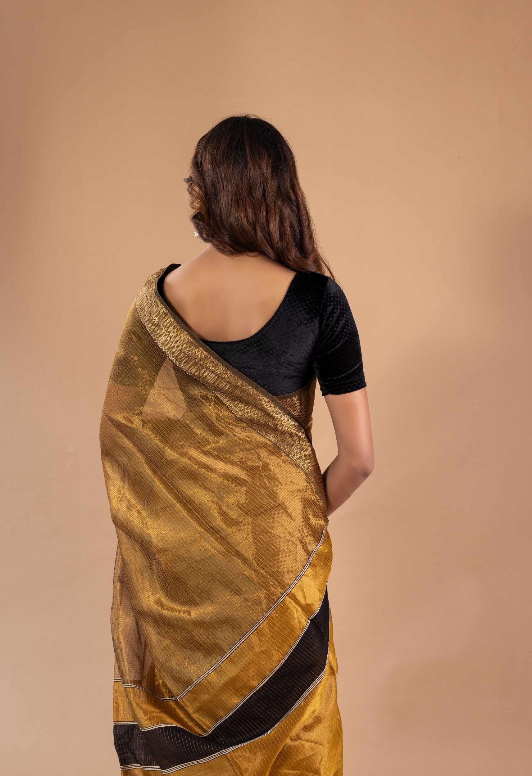MUSTARD GOLD ZARI  MAHESHWARI SILK SAREE