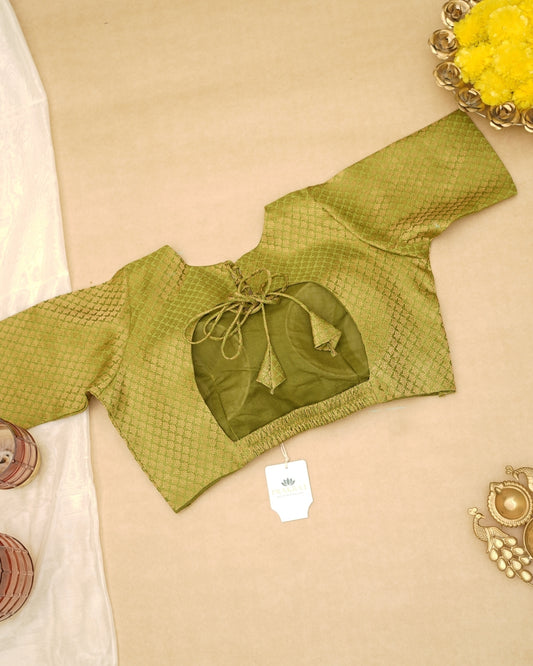 GREEN BANARASI BROCADE BLOUSE
