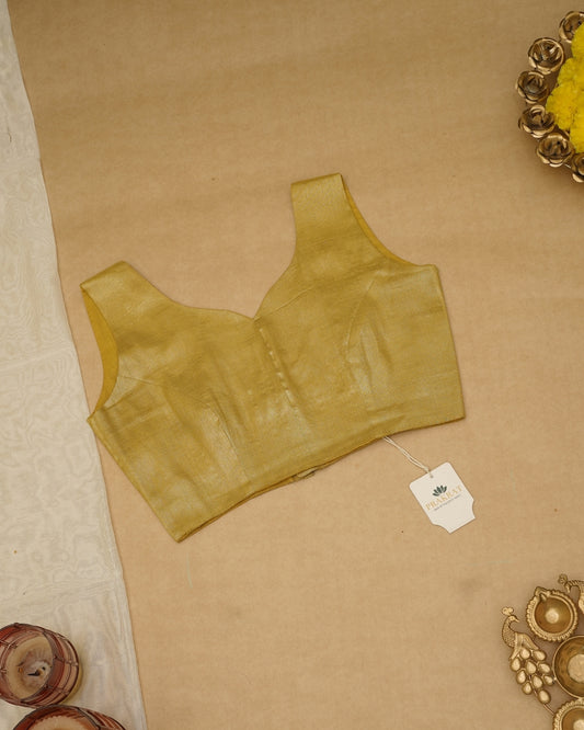 YELLOW GOLDEN ZARI BLOUSE (SWEETHEART NECK)