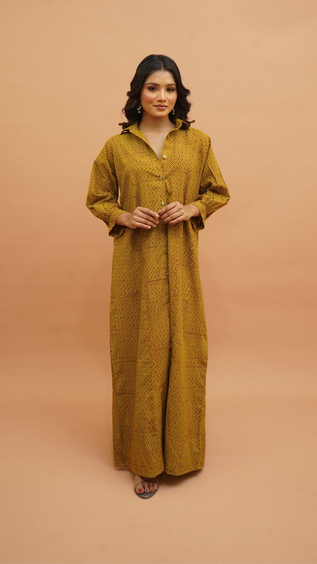 GREEN MEROON BAGH PRINT DRESS