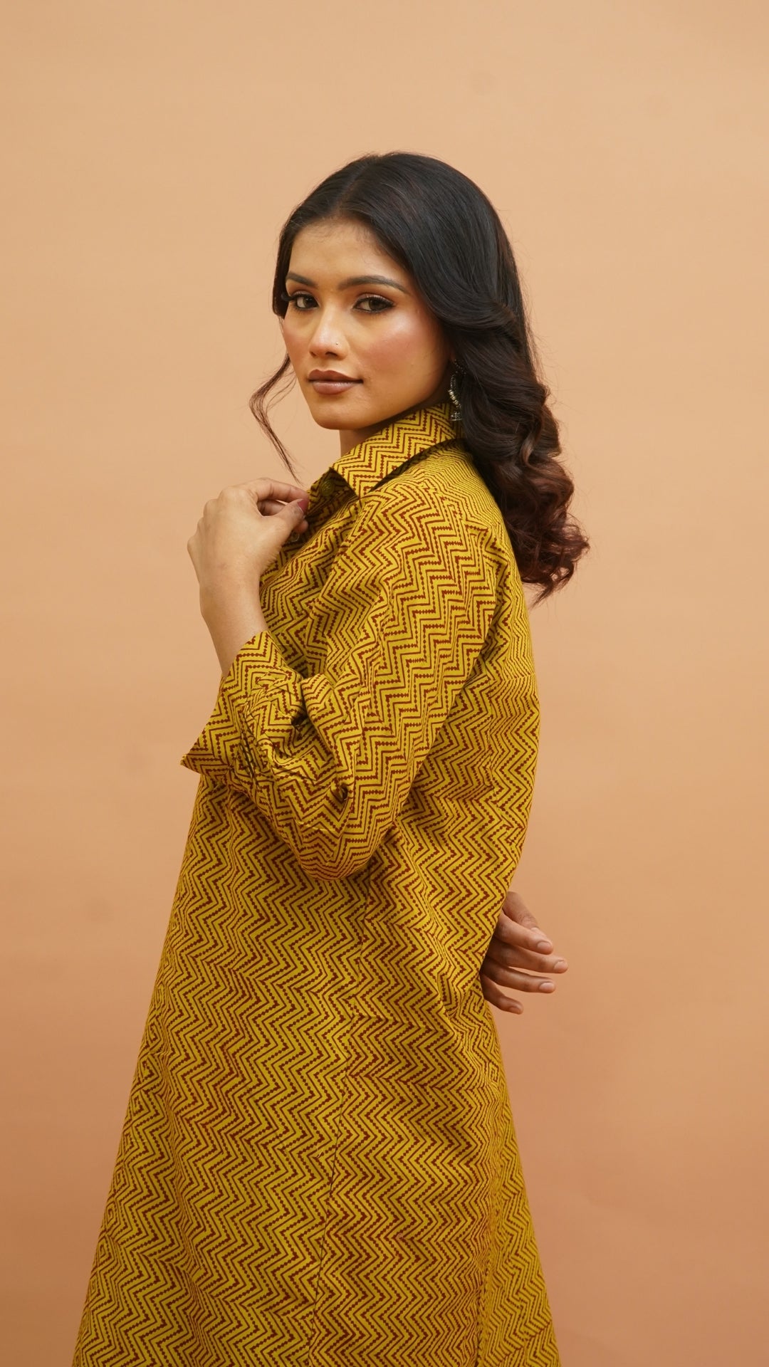 GREEN MEROON BAGH PRINT DRESS