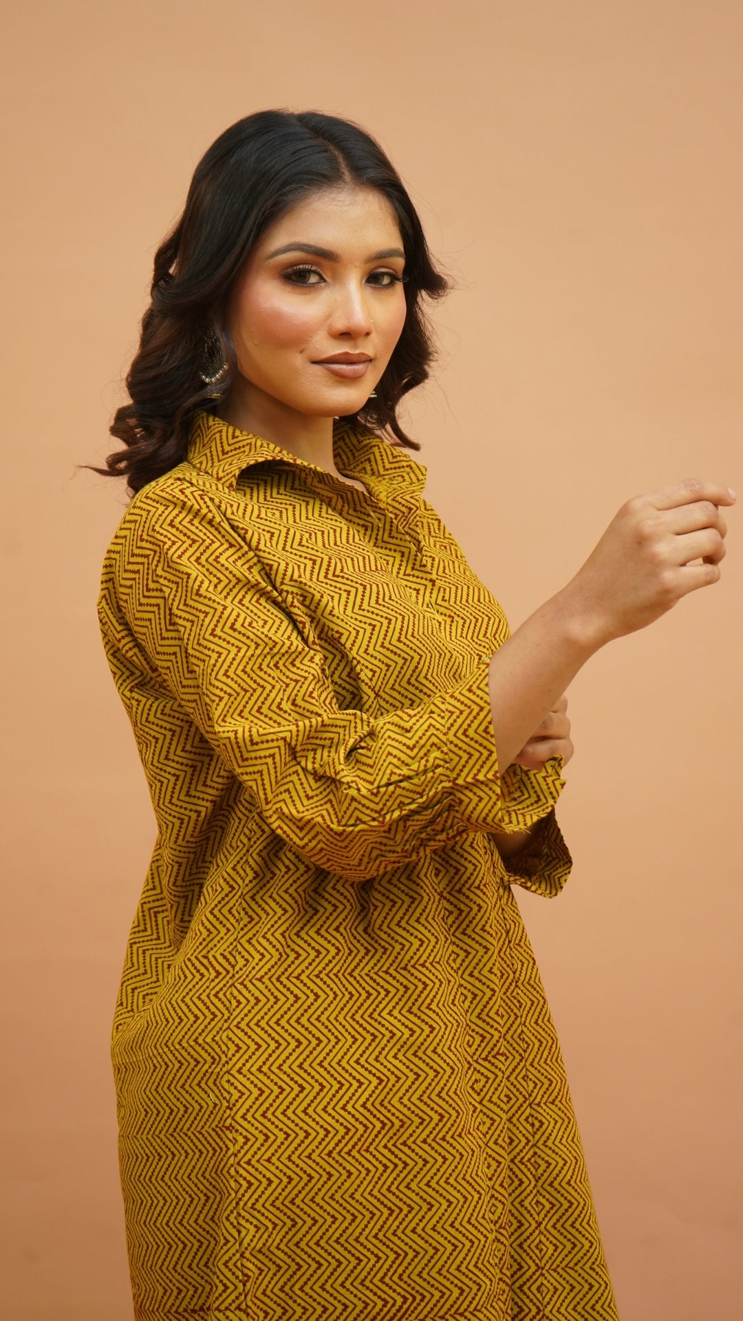 GREEN MEROON BAGH PRINT DRESS