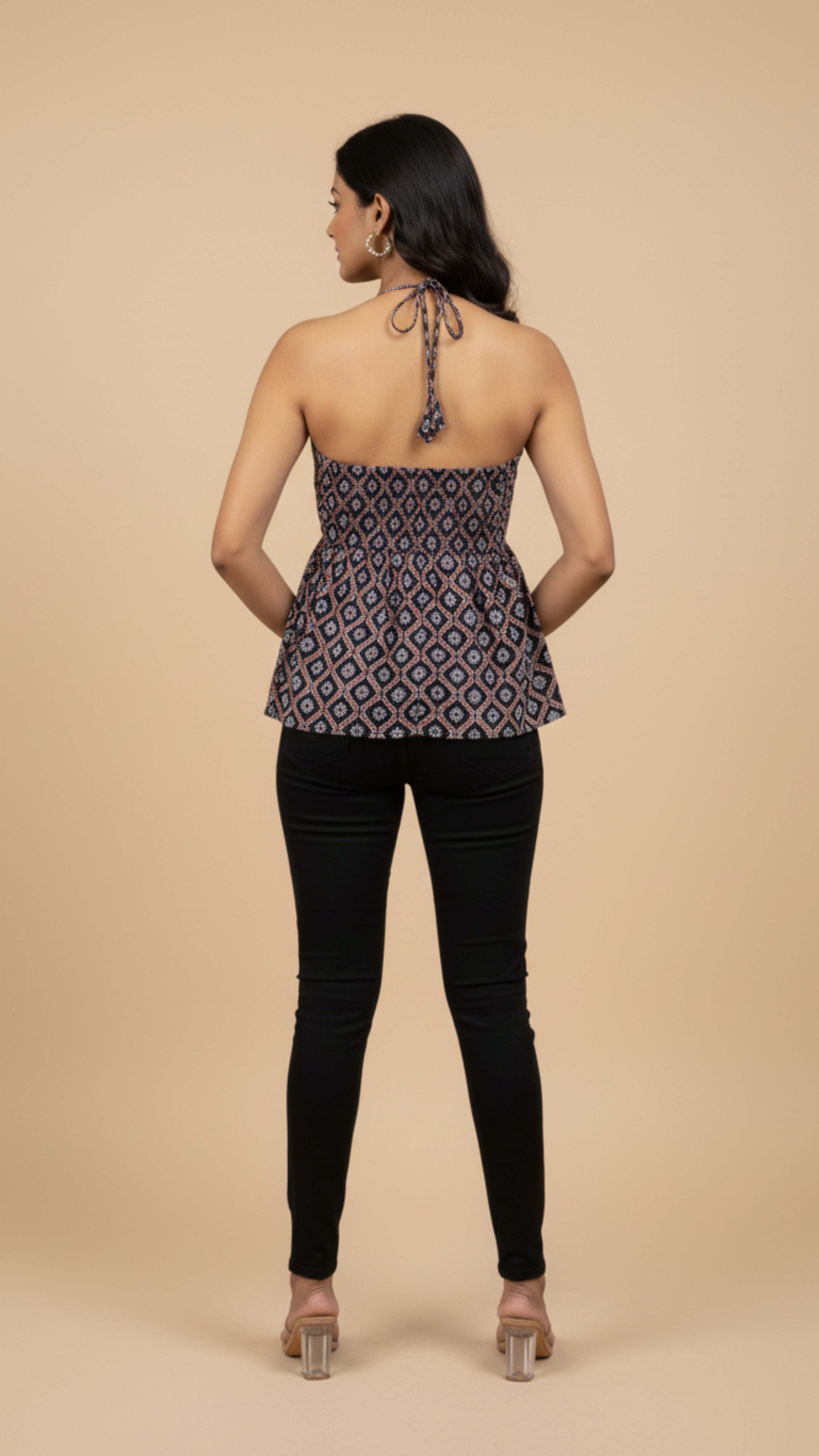 BLACK RED-WHITE BAGH PRINT BRALETTES