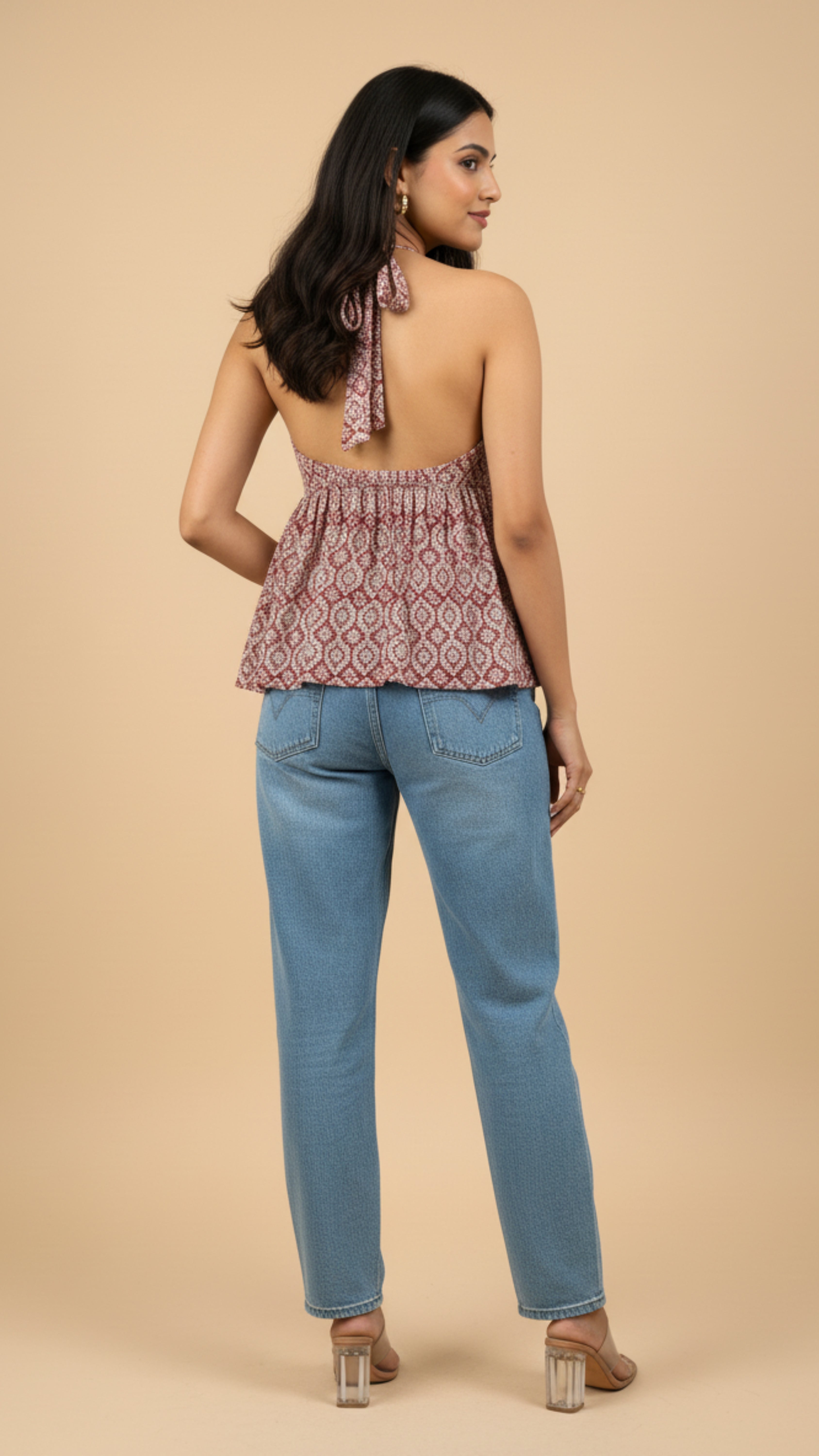 RED-WHITE BAGH PRINT BRALETTES