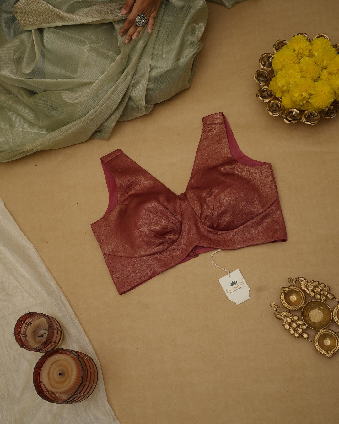 MAROON PINK SILK BLOUSE