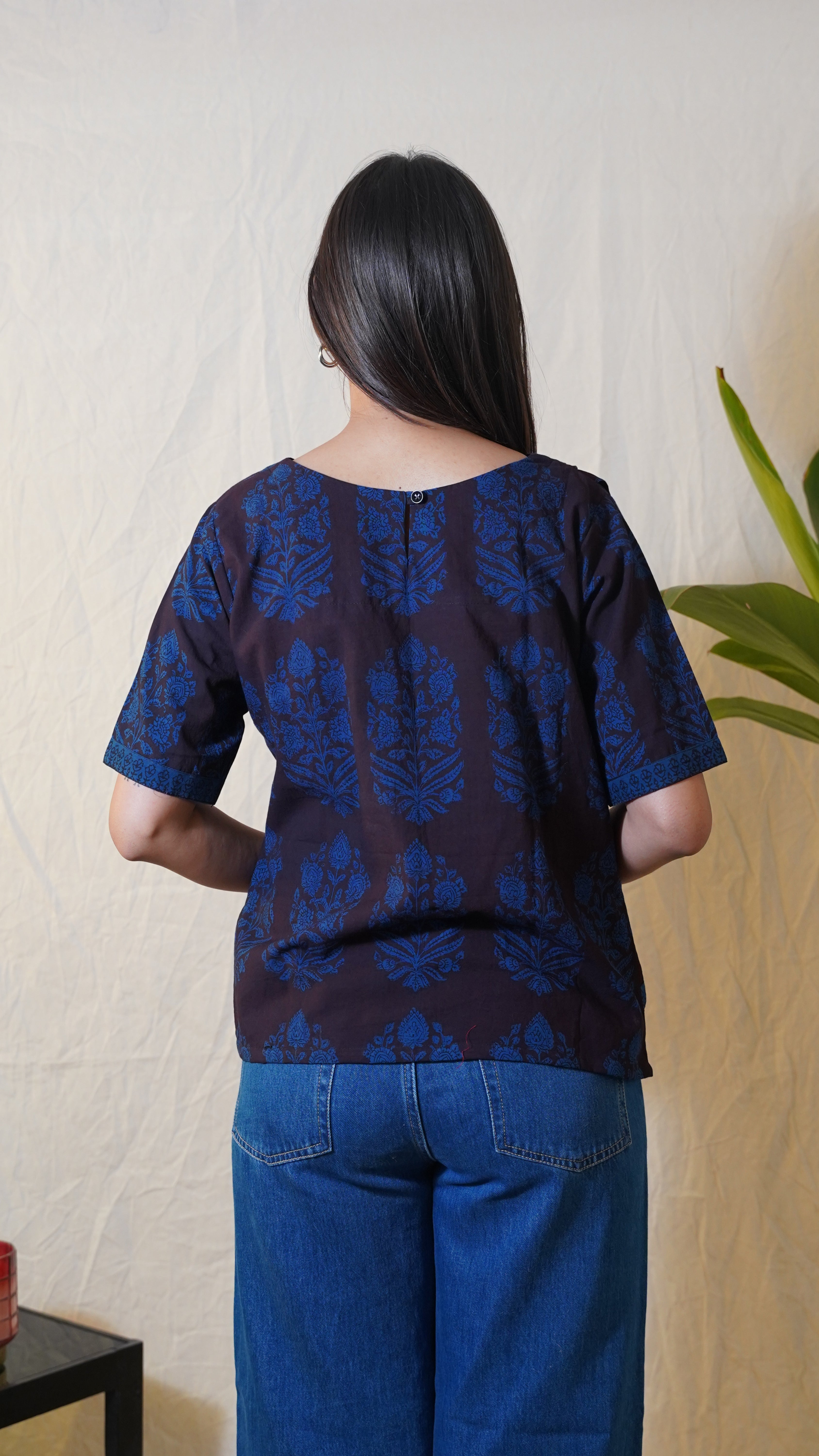 INDIGO BAGH PRINT ASYMMETRIC TOP