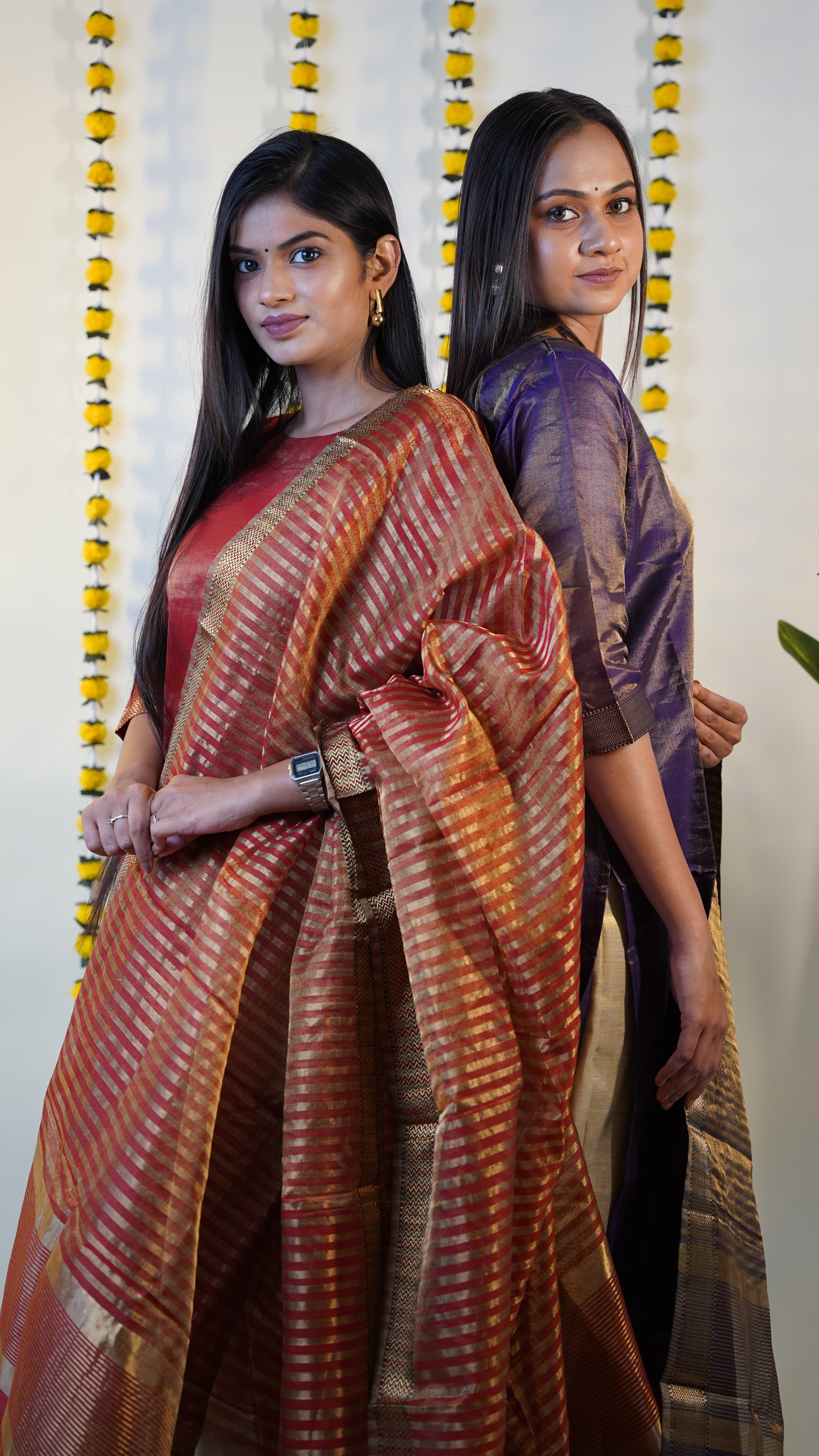 RED TISSUE MAHESHWARI  MAHESHWARI SUIT DUPATTA