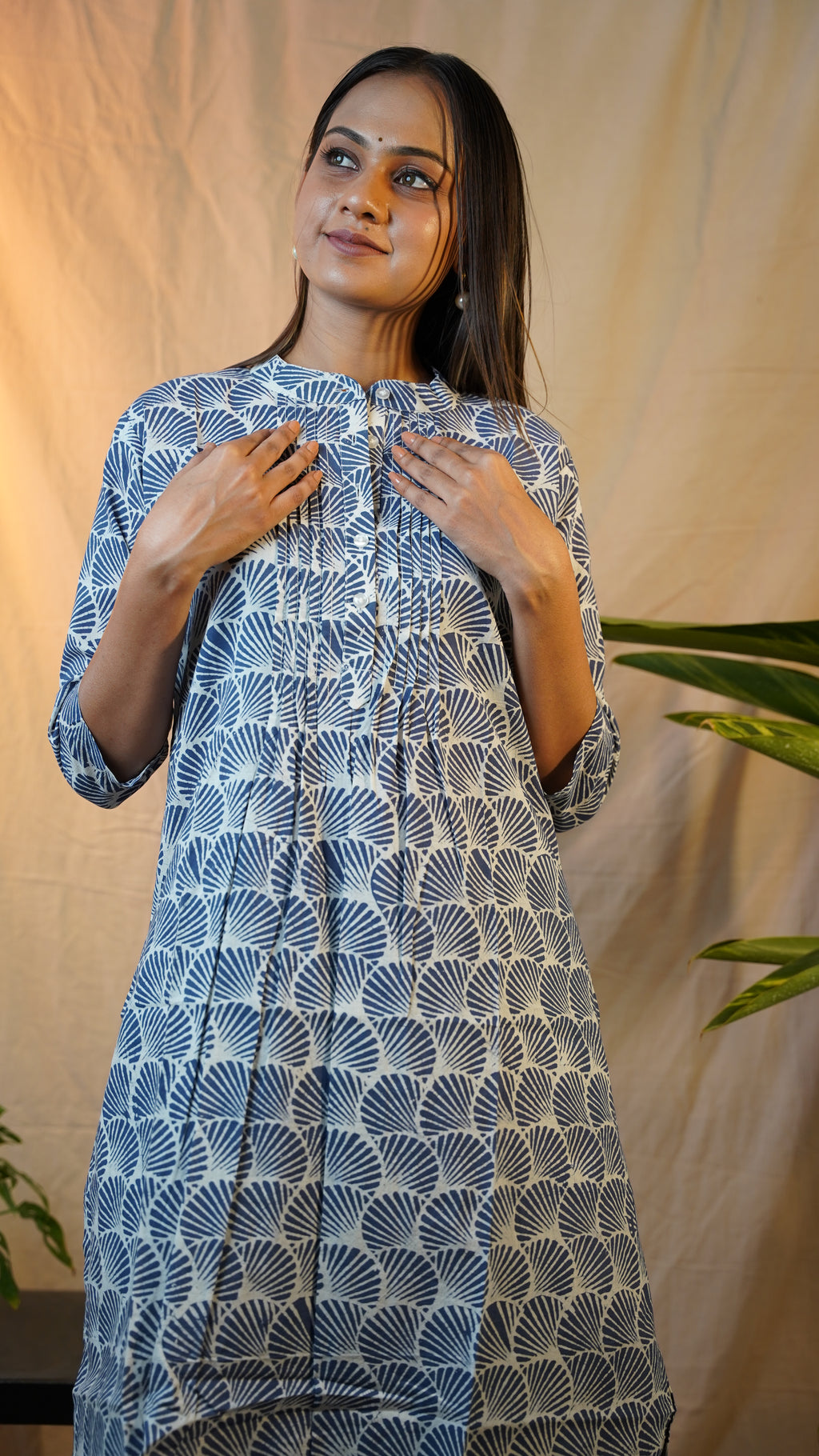 GREY BATIK PRINT SUIT SET