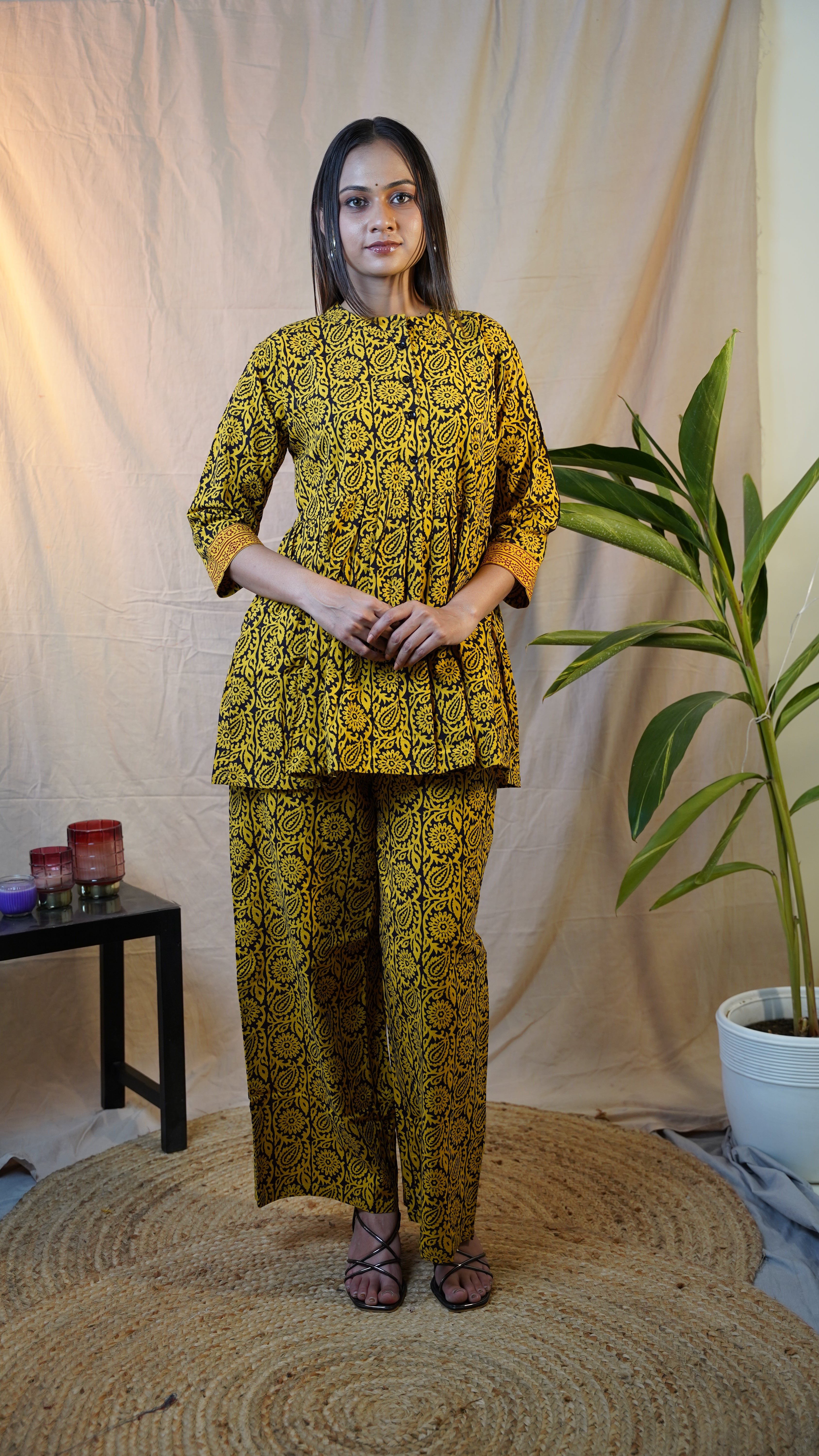 BLACK YELLOW BAGH PRINT CO-ORD SET