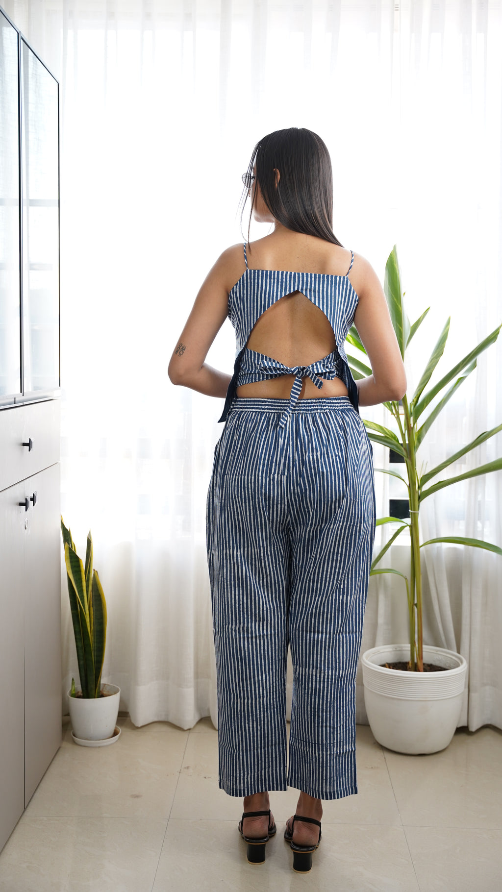 INDIGO STRIP BATIK PRINT CO-ORD SET