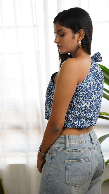 BLUE PAISLEY BATIK PRINT BRALETTS
