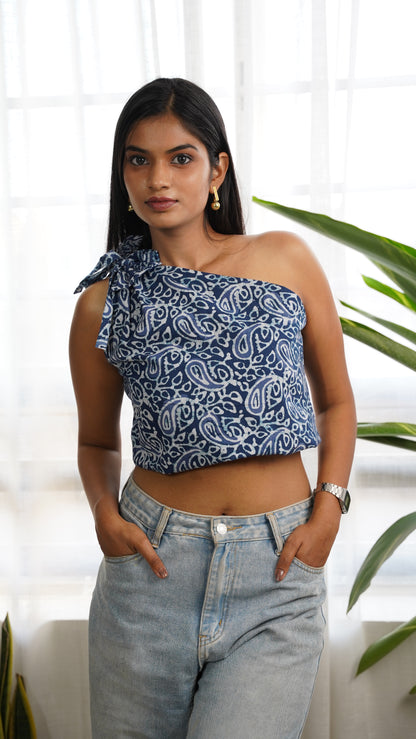 BLUE PAISLEY BATIK PRINT BRALETTS