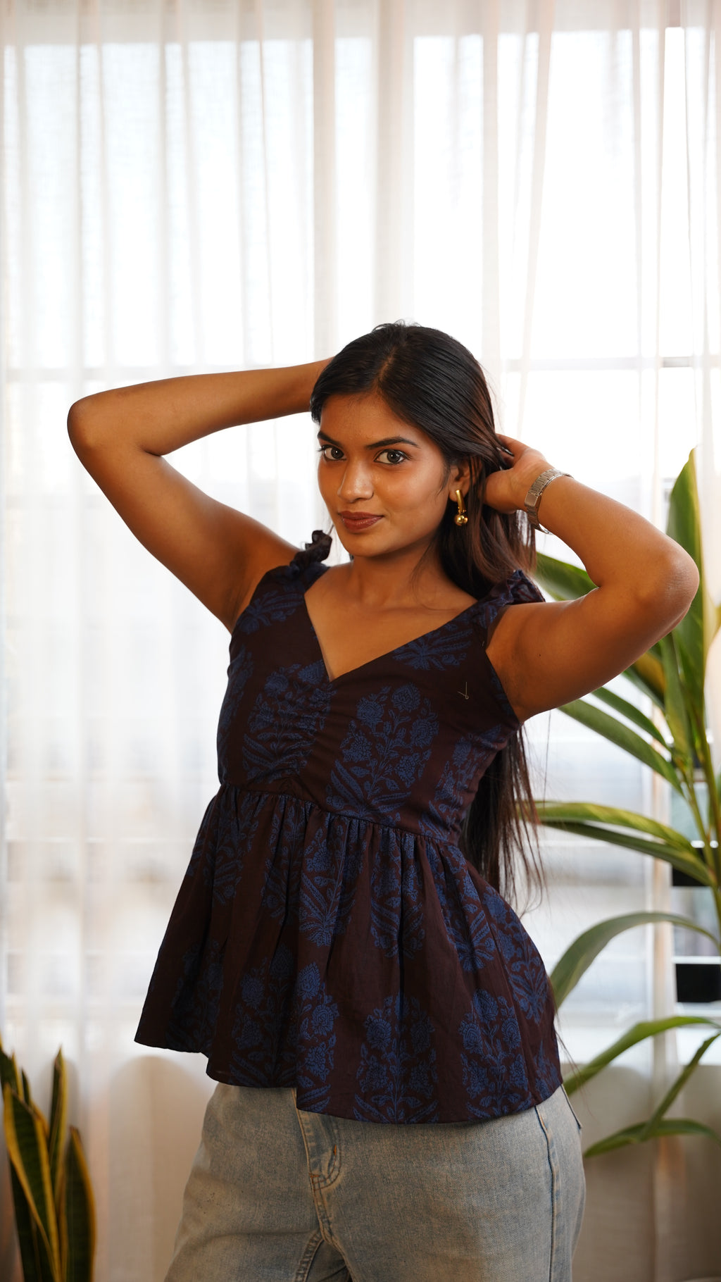 BLACK BLUE BAGH PRINT BRALETTES