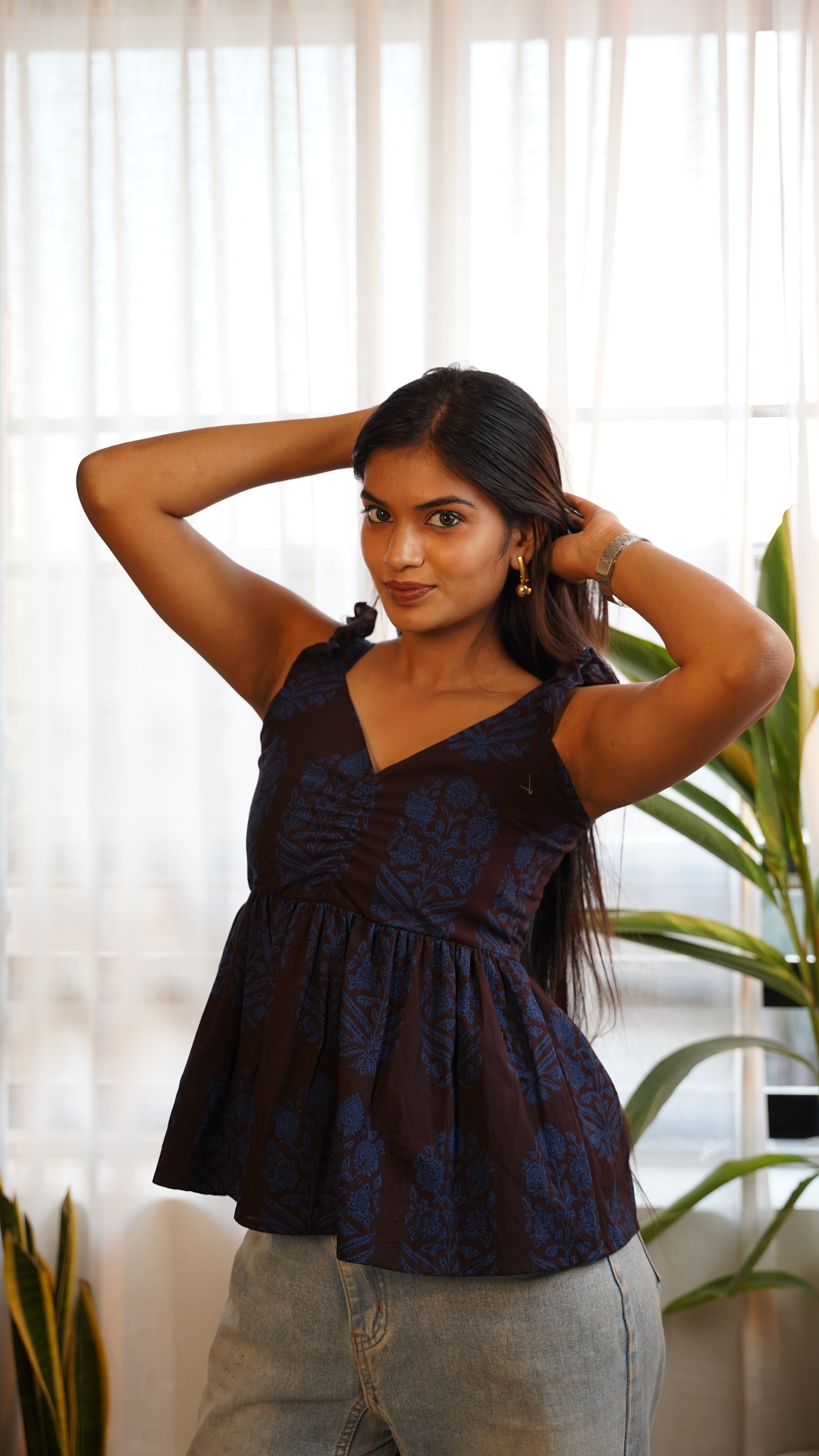 BLACK BLUE BAGH PRINT BRALETTES