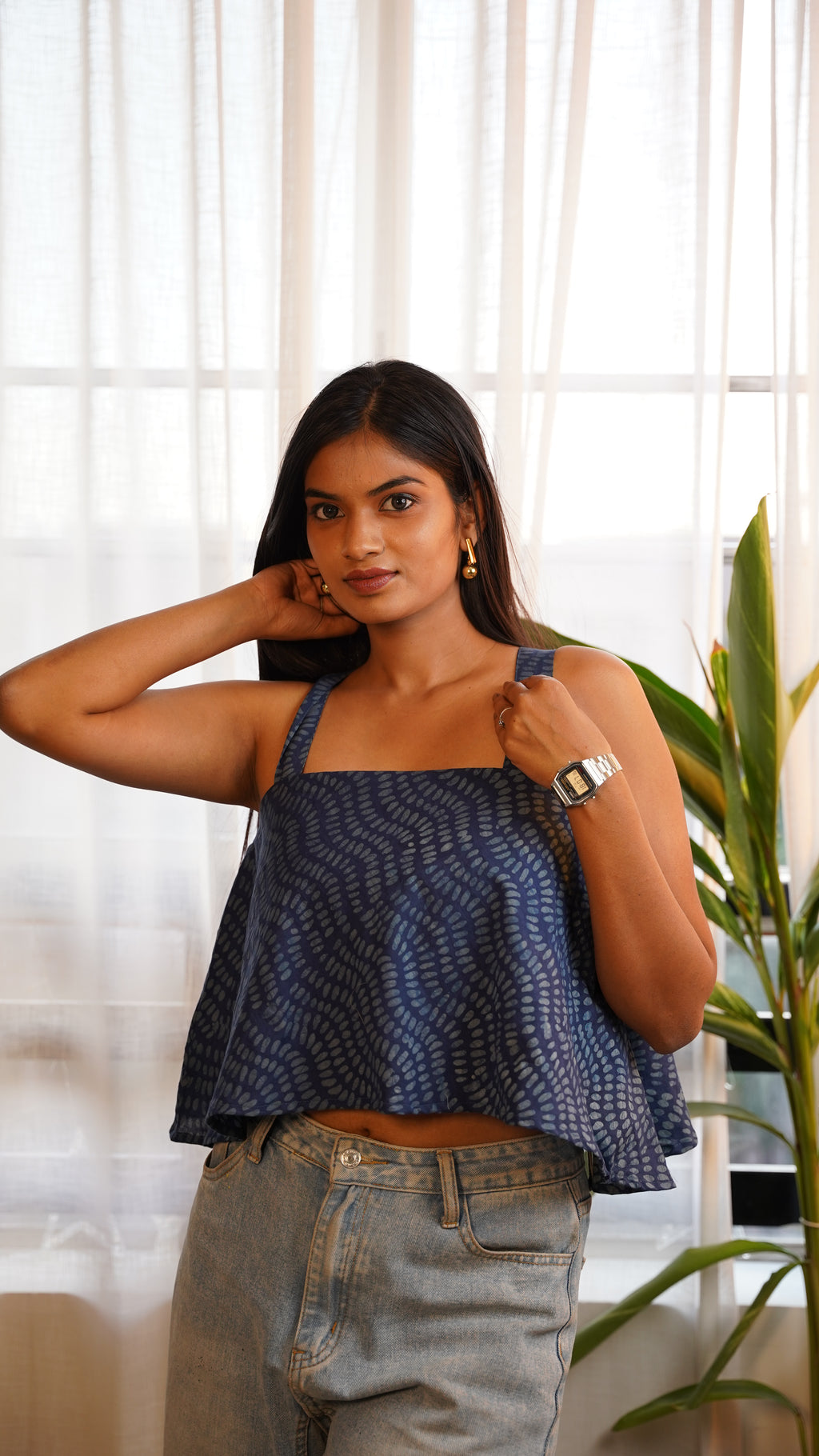 BLUE BATIK PRINT BRALETTS