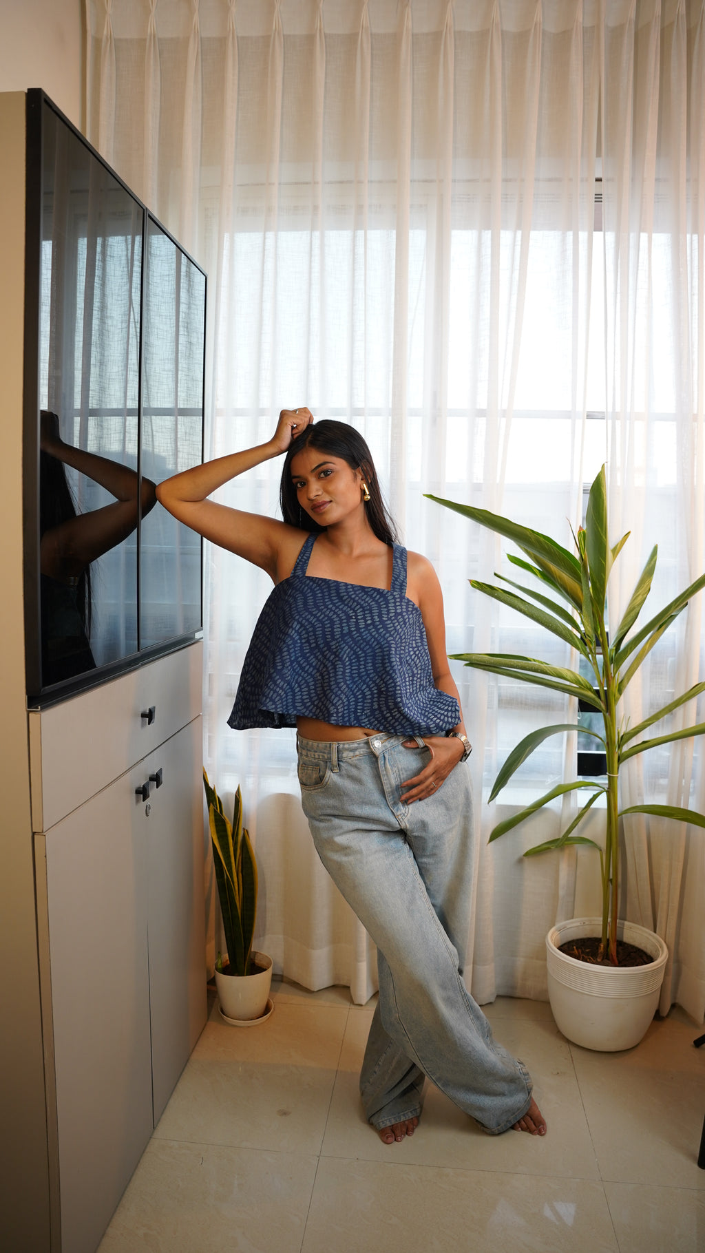BLUE BATIK PRINT BRALETTS
