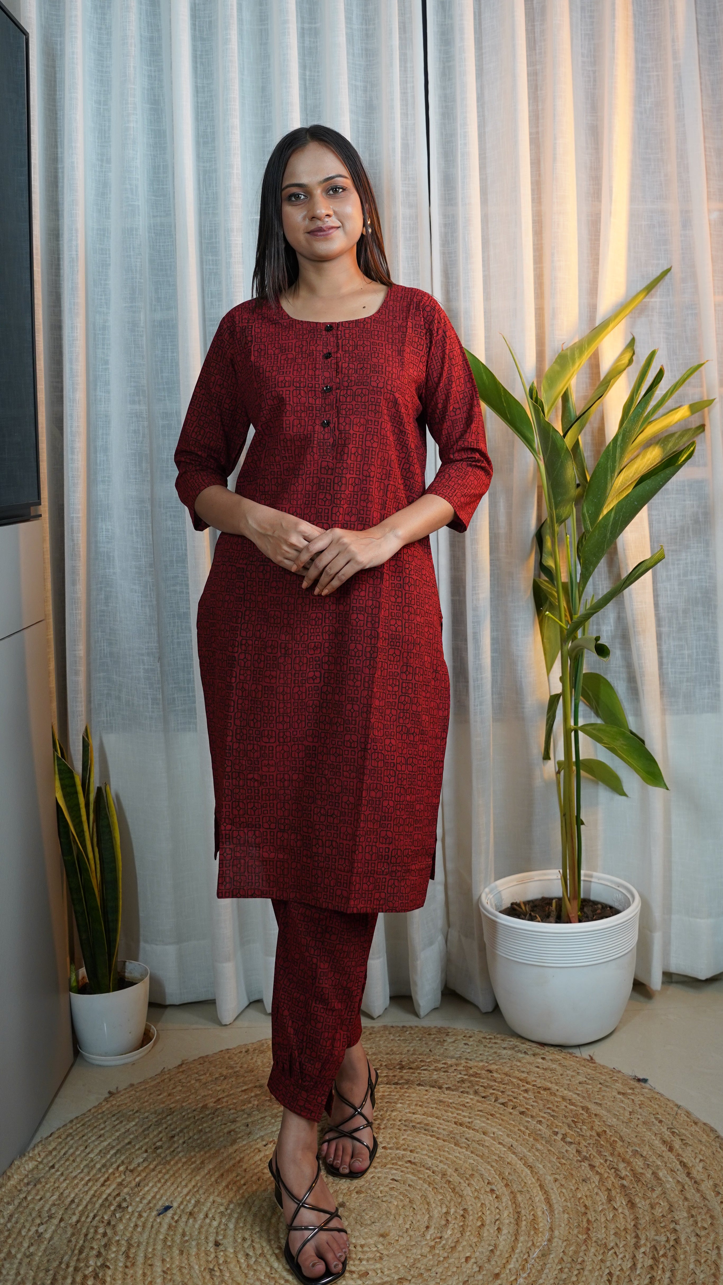 MAROON BLACK BAGH PRINT CO-ORD SET