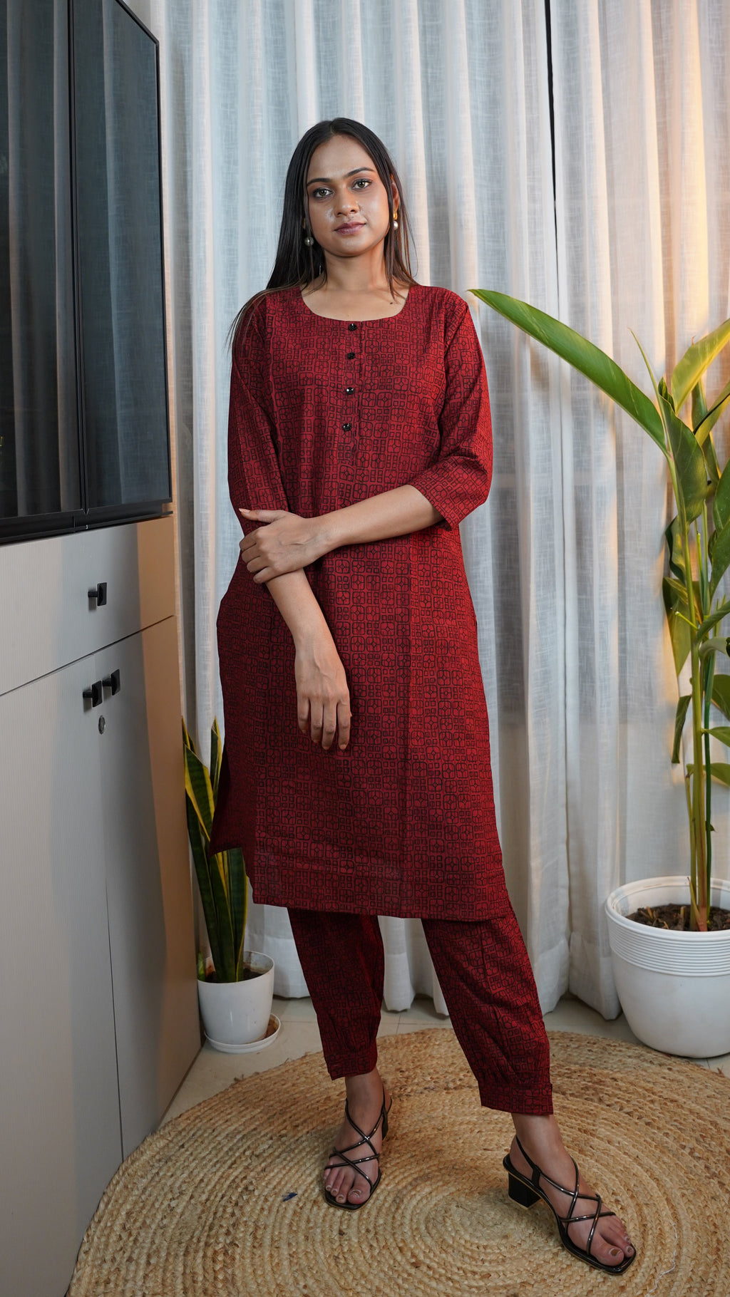 MAROON BLACK BAGH PRINT CO-ORD SET